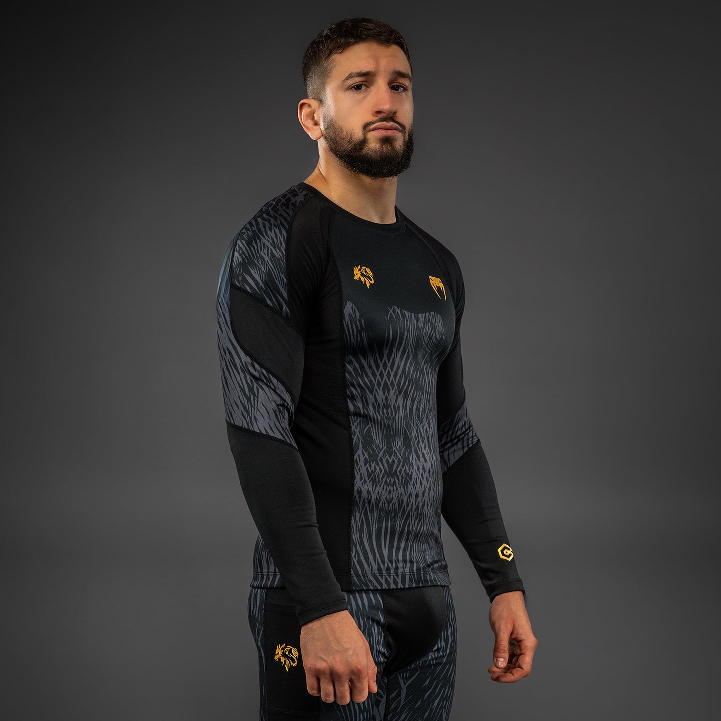 Venum x Chimaev Rashguard de Manga Larga  - Negro/Gris