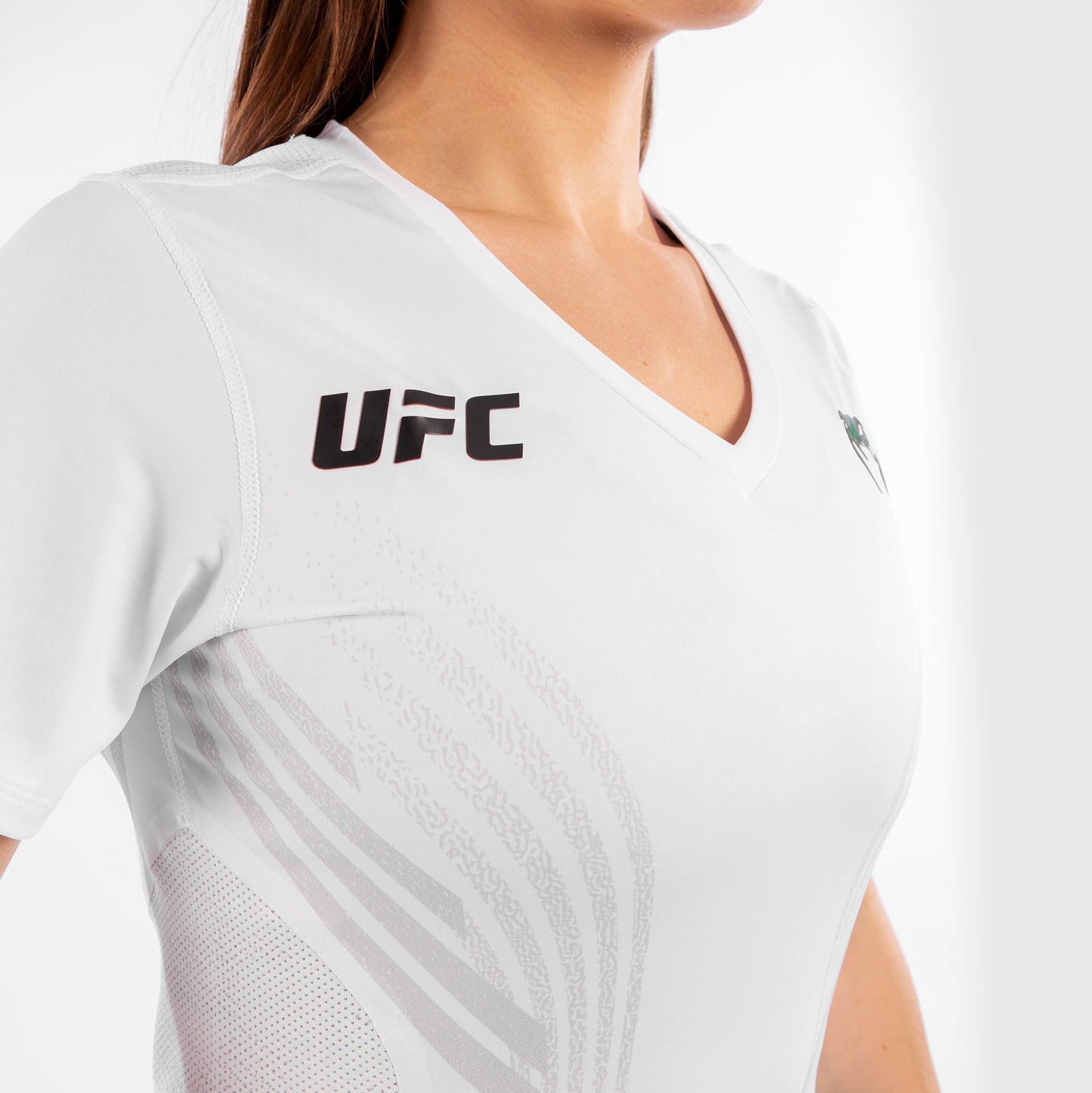 Camiseta Técnica Para Mujer Personalizada UFC Venum Authentic Fight Night - Blanco