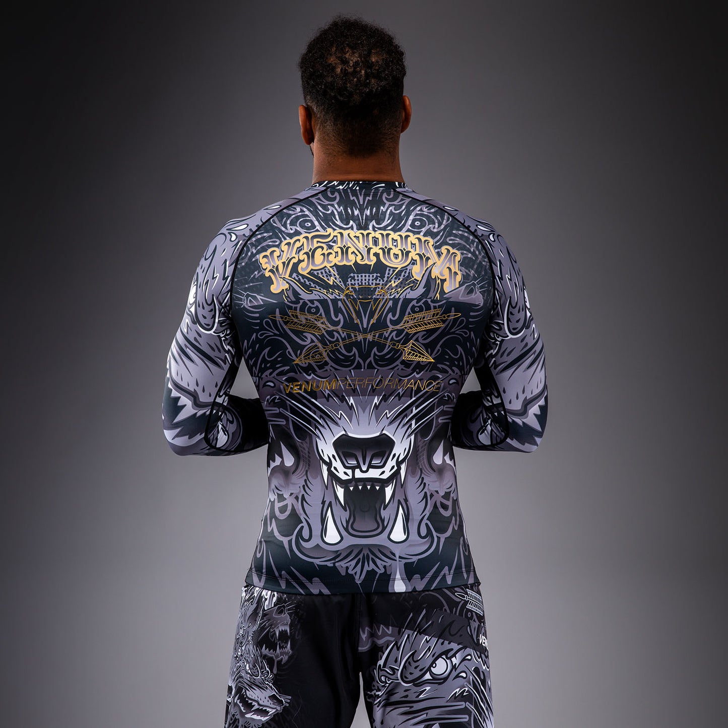 Venum Wolf Atak Rashguard Manga Larga – Negro/Gris