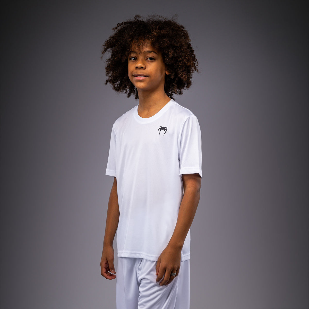 Venum Lineup Camiseta de Rendimiento Manga Corta Para Niños - Blanco/Negro