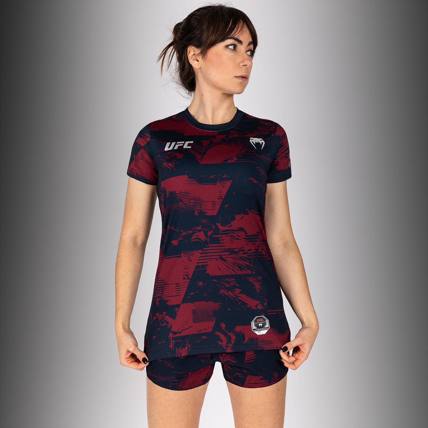 UFC Zenith by Venum Authentic Fight Week Camiseta de manga corta Performance Mujer - Azul marino/Burdeos/Plateado