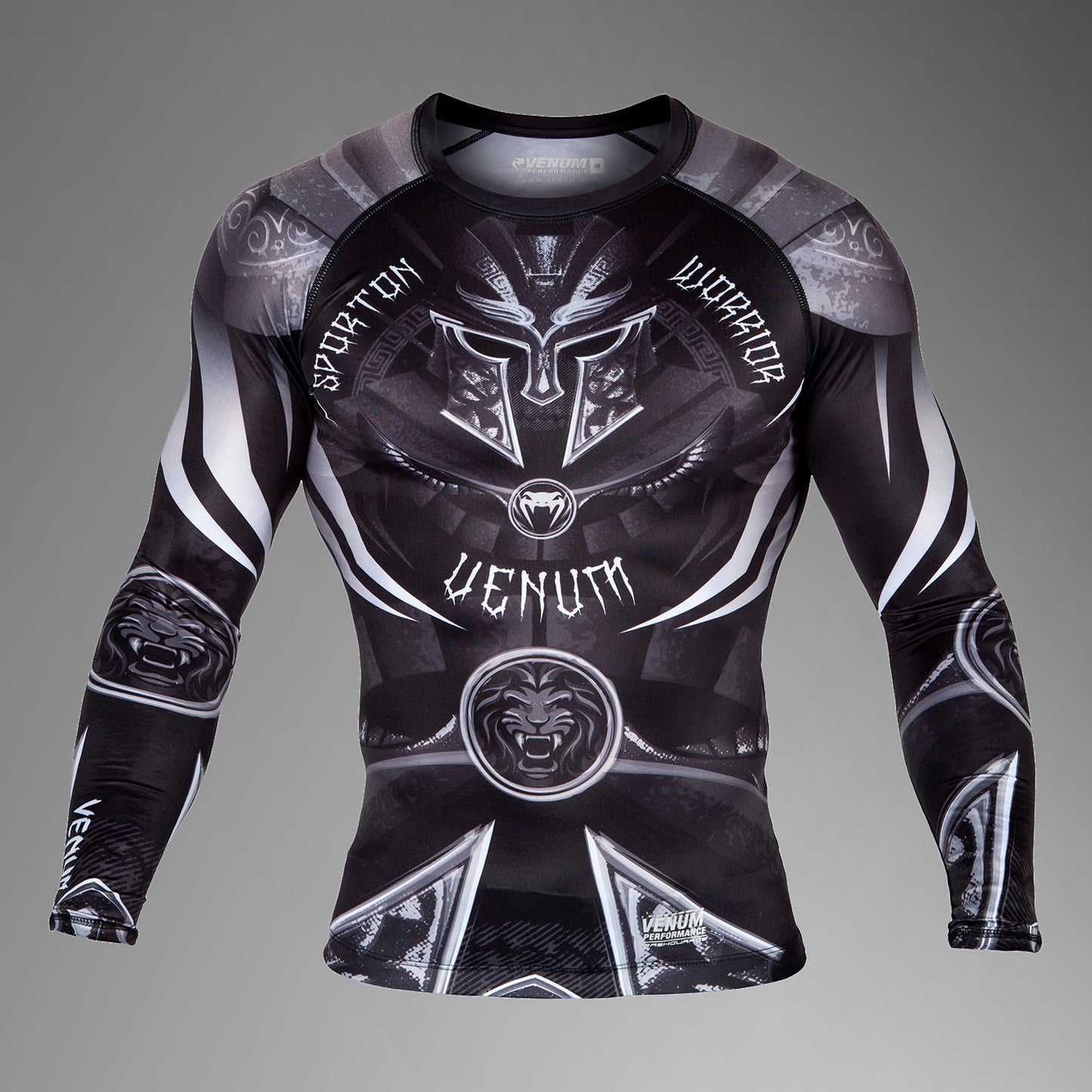 Rashguard Venum Gladiator 3.0 - Mangas Largas - Negro/Blanco