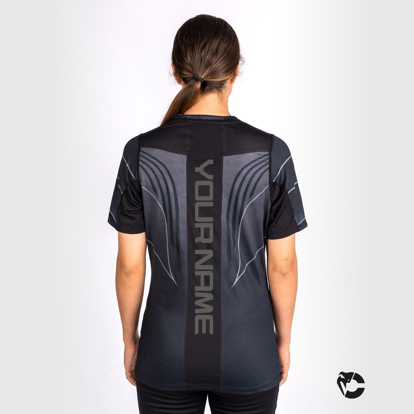 Camiseta UFC Venum Personalizada Auténtica Fight Night 2.0 Mujer - Negra