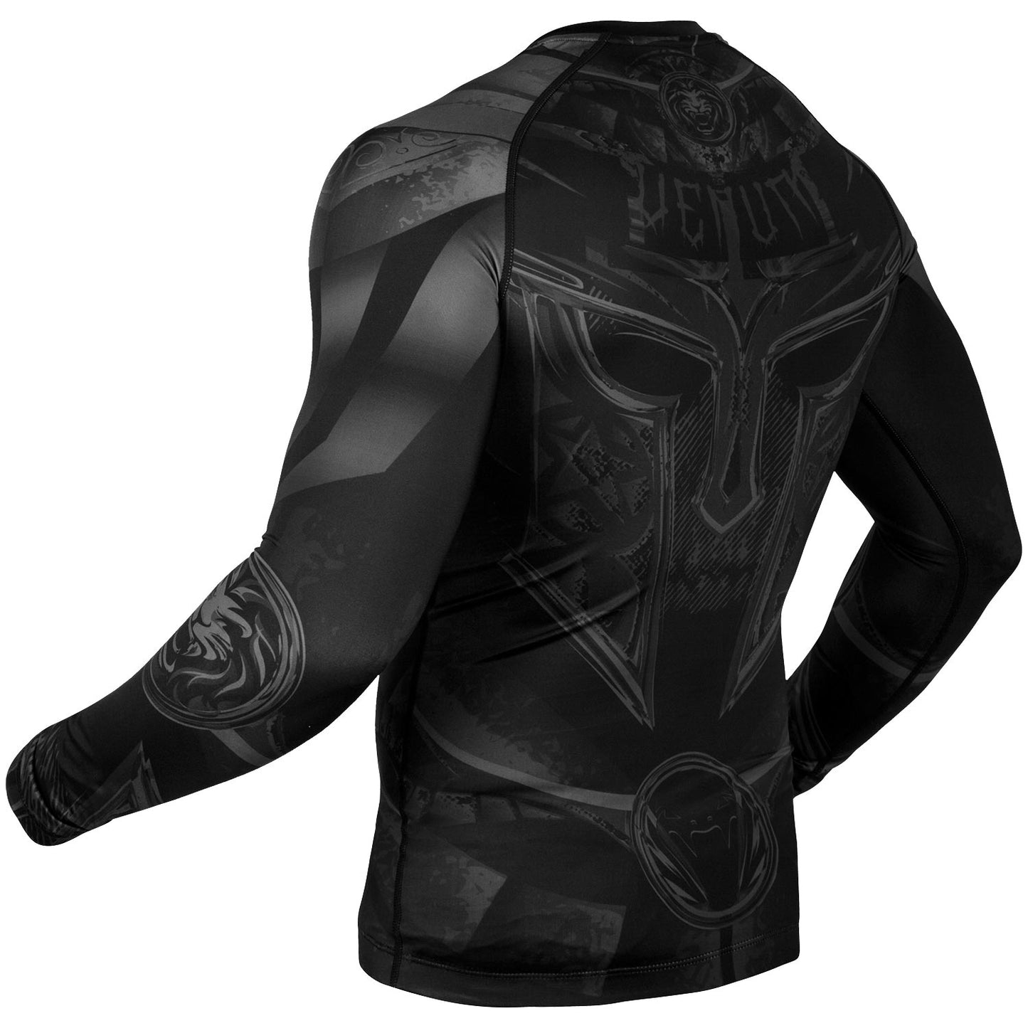 Rashguard Venum Gladiator 3.0  - Mangas Largas – Negro/Negro