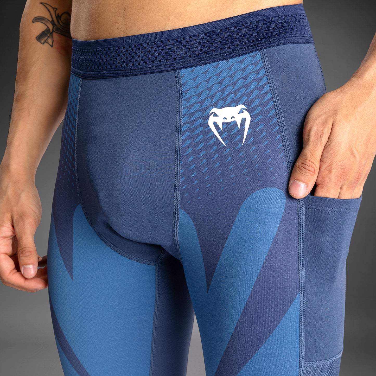Venum Attack Pantalones de Compresión para Hombre - Azul Marino