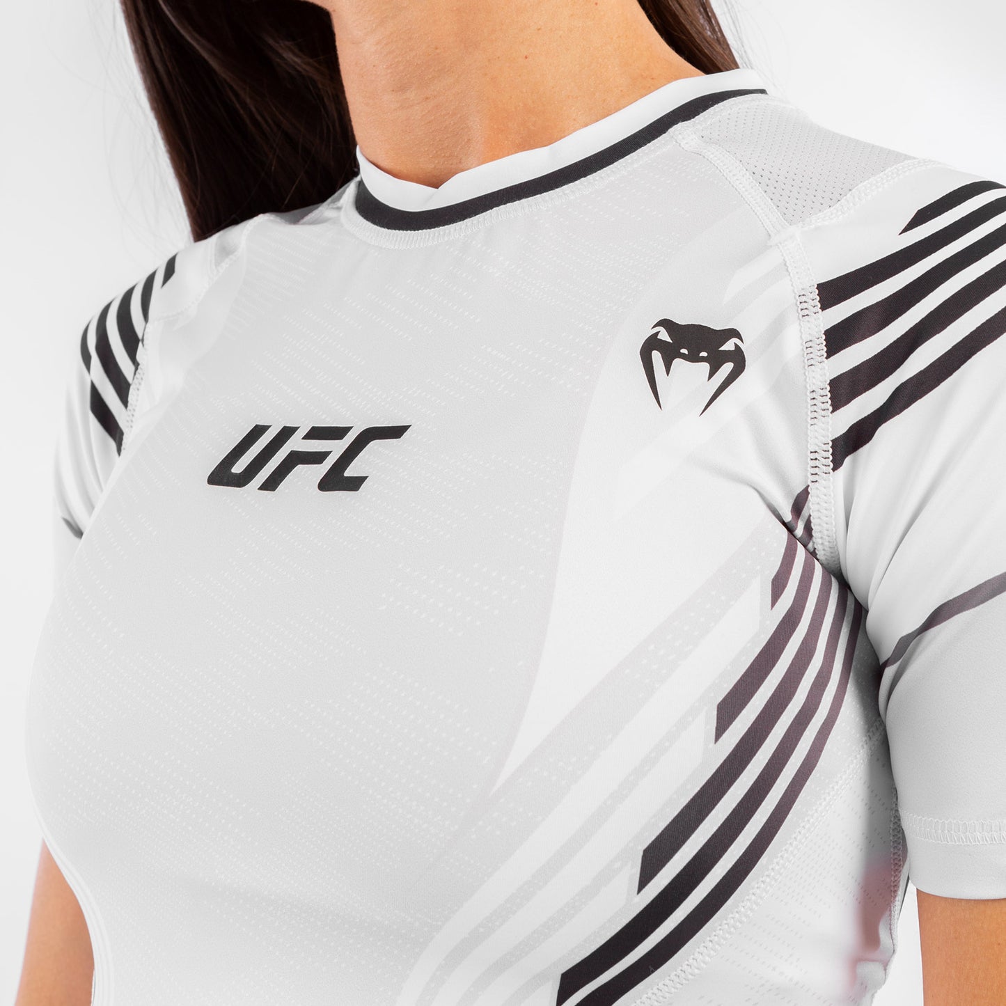 Camiseta De Compresión Para Mujer UFC Venum Authentic Fight Night - Blanco