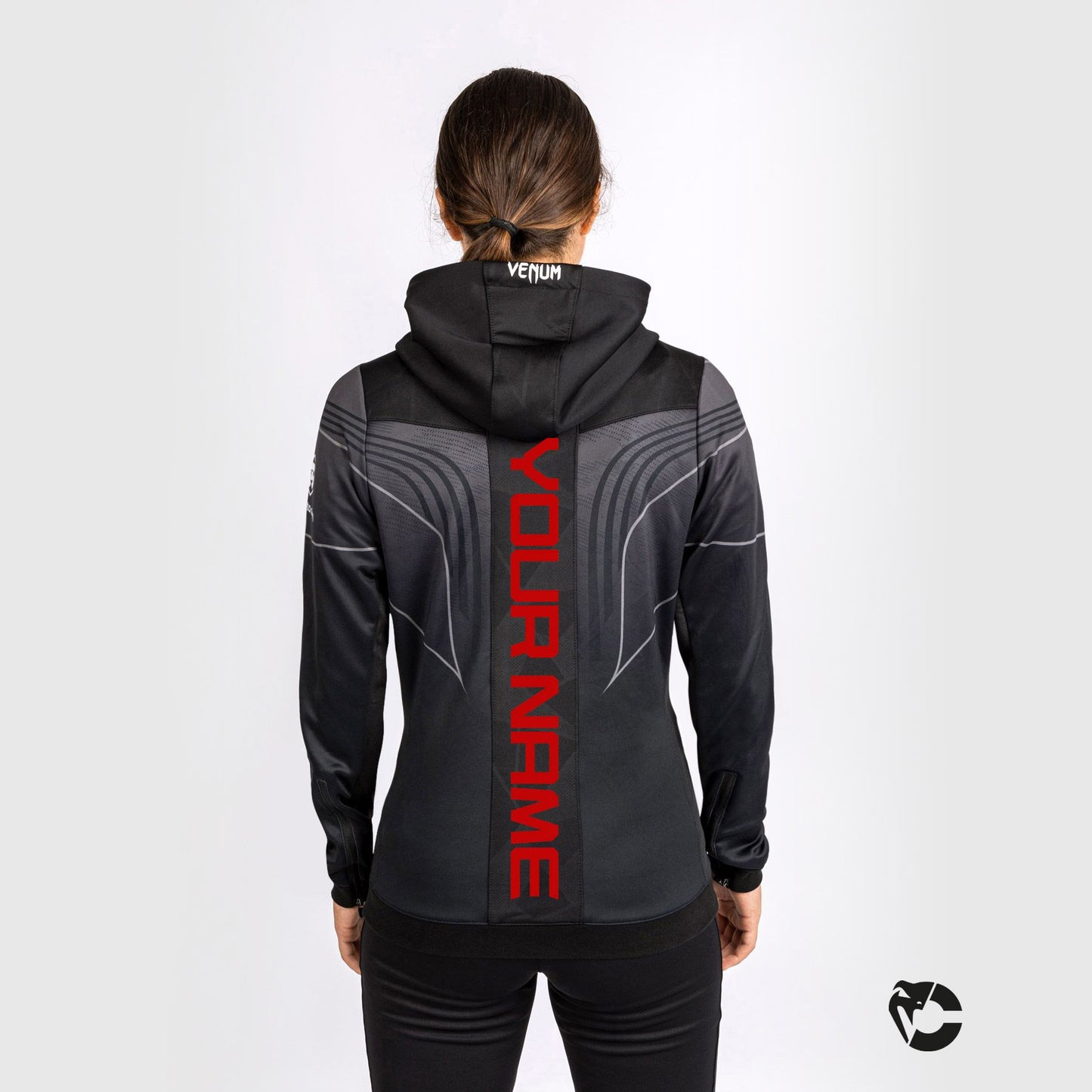 Sudadera con capucha personalizada UFC Venum Authentic Fight Night 2.0 para mujer - Negra