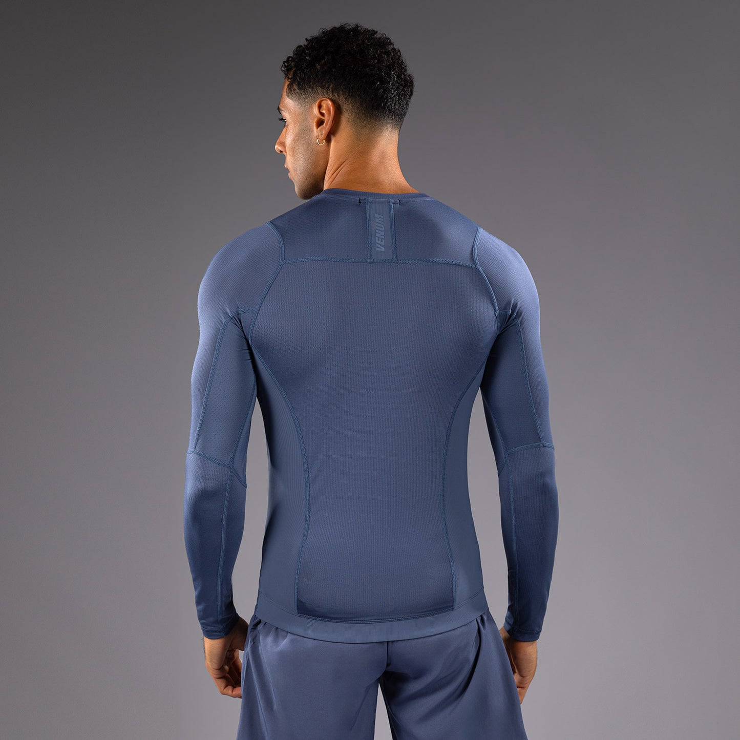 Venum G-Fit Air Rashguard de Manga Larga para Hombre - Azul Niebla
