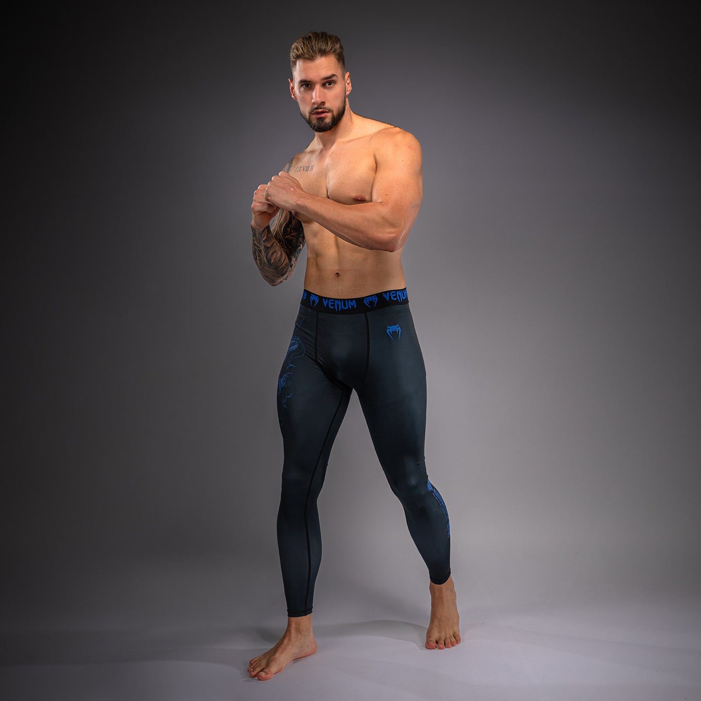 Venum Thunder Dragon Spats – Negro/Azul Real