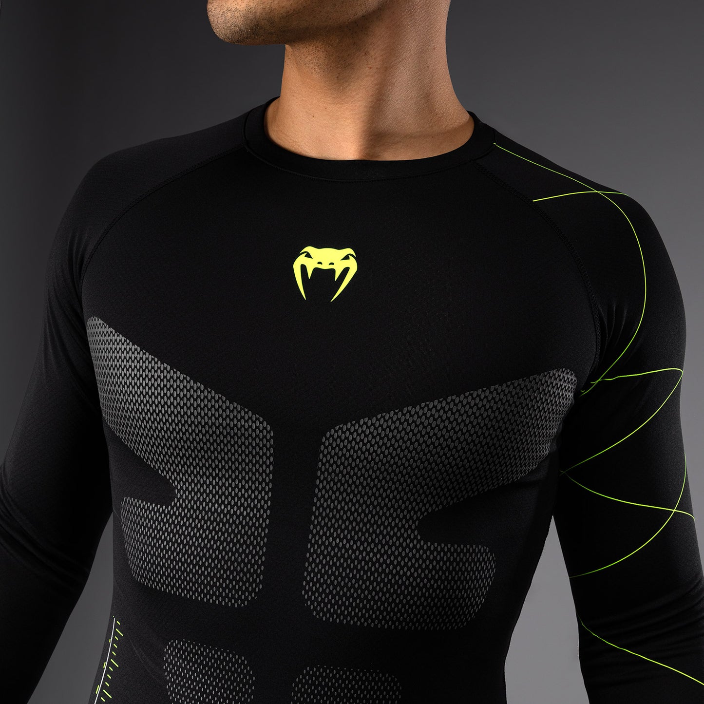 Venum Training Camp 4.0 Lycra de manga larga - Negro/Verde neón
