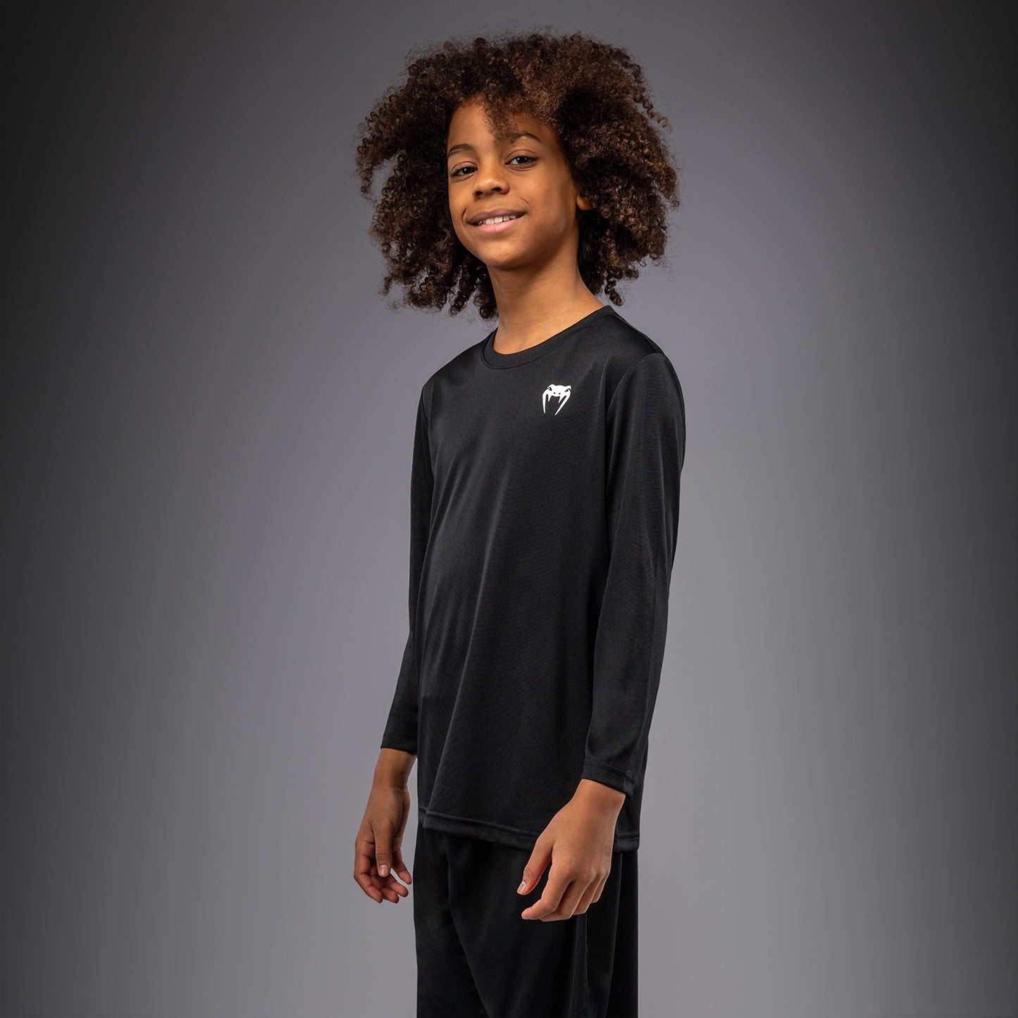 Venum Lineup Camiseta de Manga Larga para Niños - Negro/Blanco