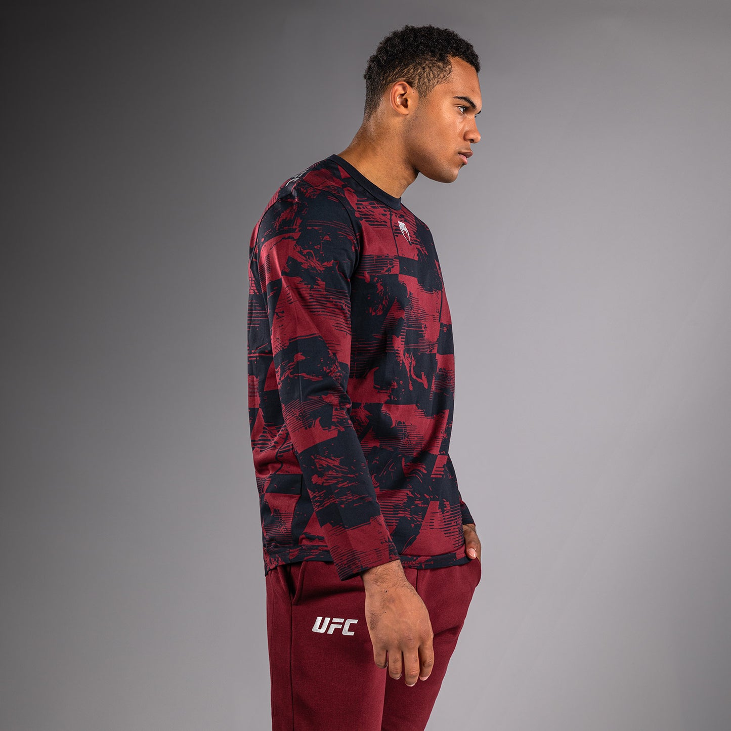 UFC Zenith by Venum Authentic Fight Week Camiseta de manga larga Hombre - Azul marino/Burdeos/Plateado