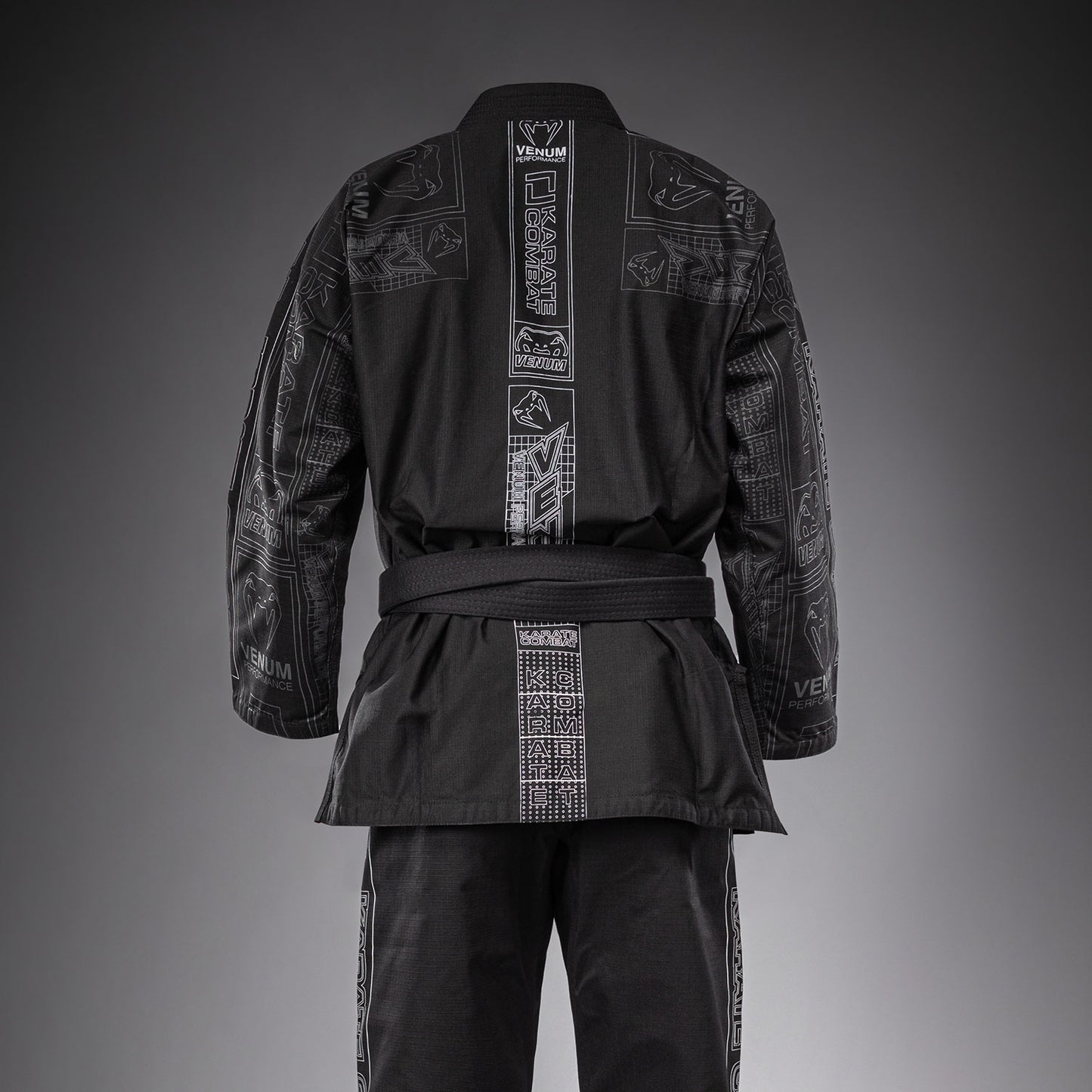 Karate Combat by Venum Kimono de BJJ – Negro/Gris