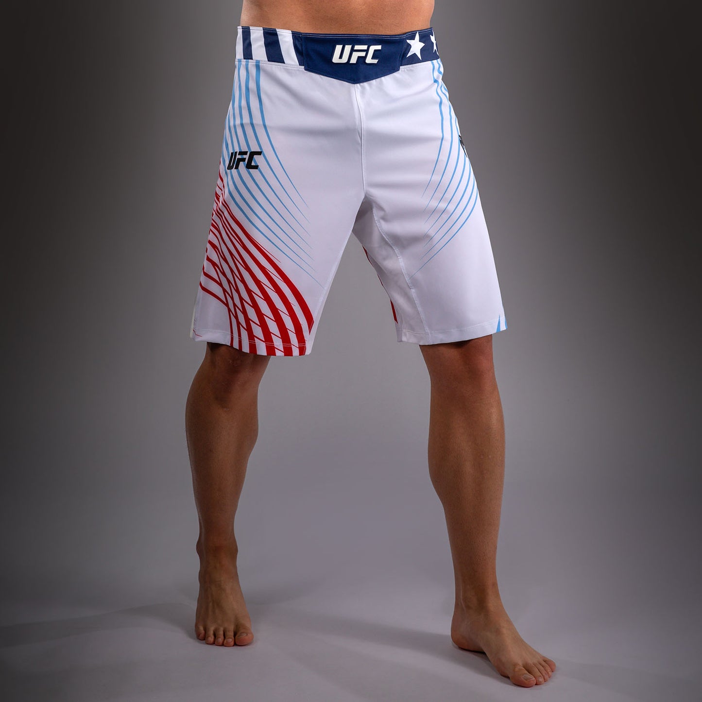Official UFC Freedom 250 by Venum Authentic Fight Night Fight Shorts de ajuste largo para hombre - Blanco