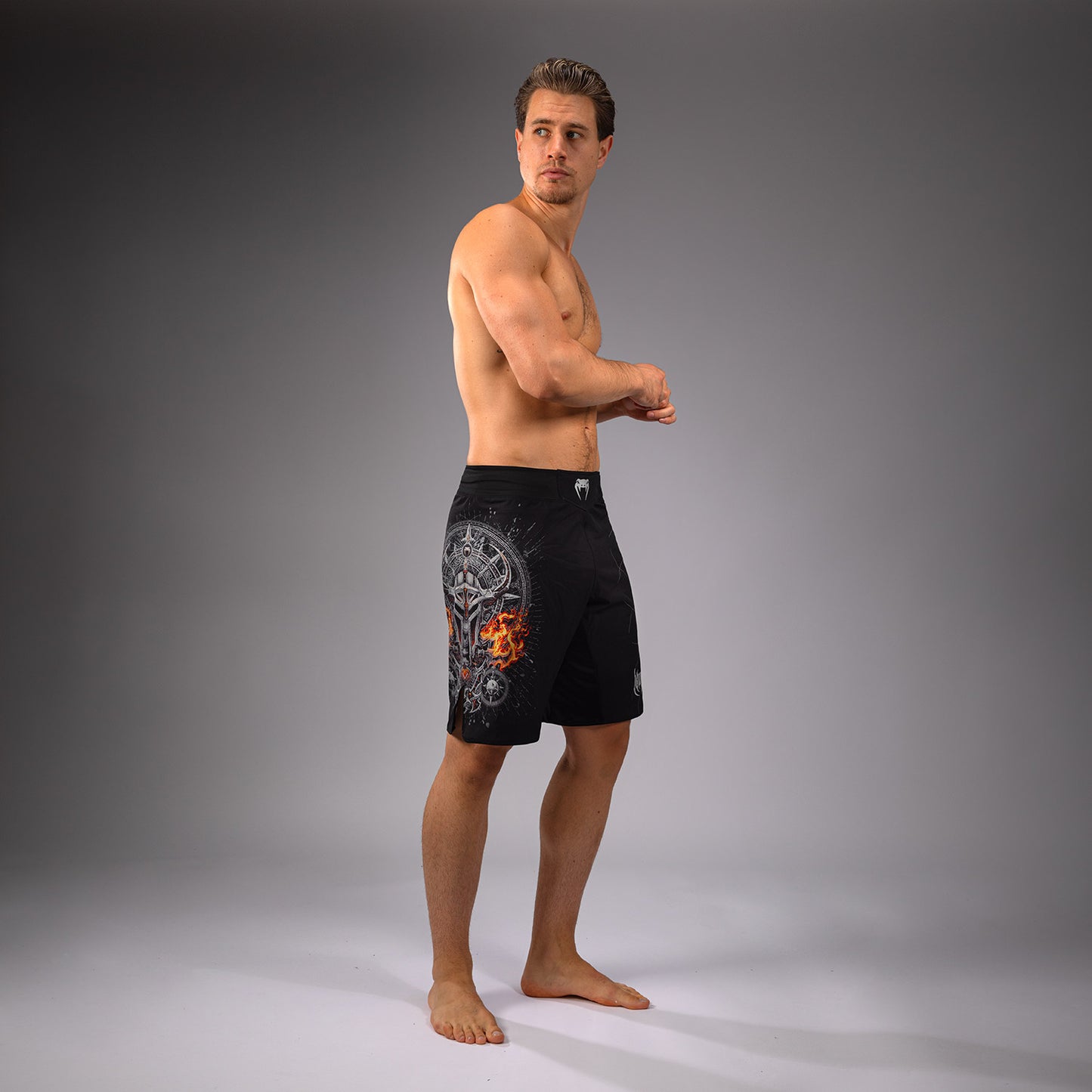 Venum Gladiator 5.0 Pantalones cortos de lucha para hombre - Negro/Plata