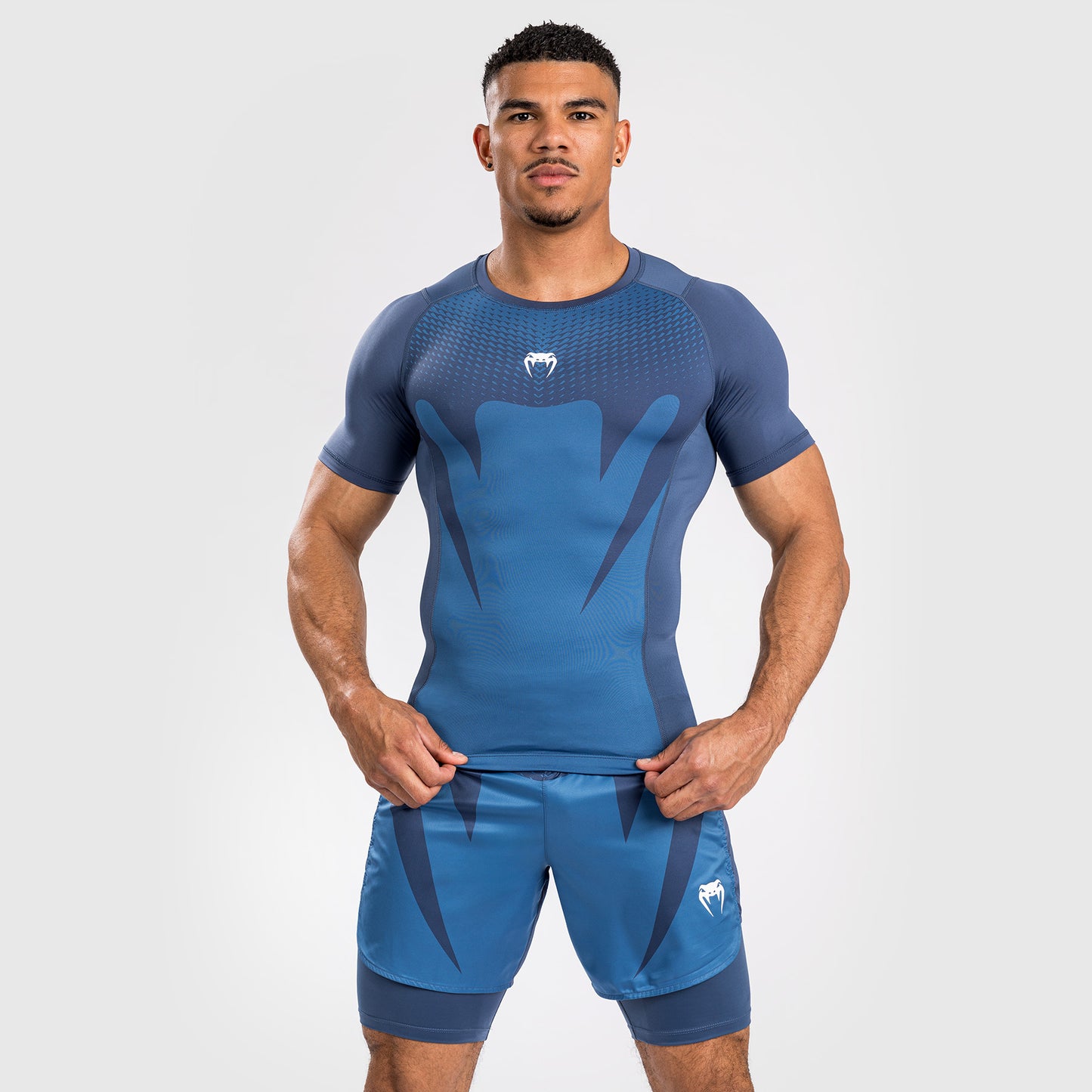 Venum Attack Rashguard de Manga corta para Hombre - Azul marino