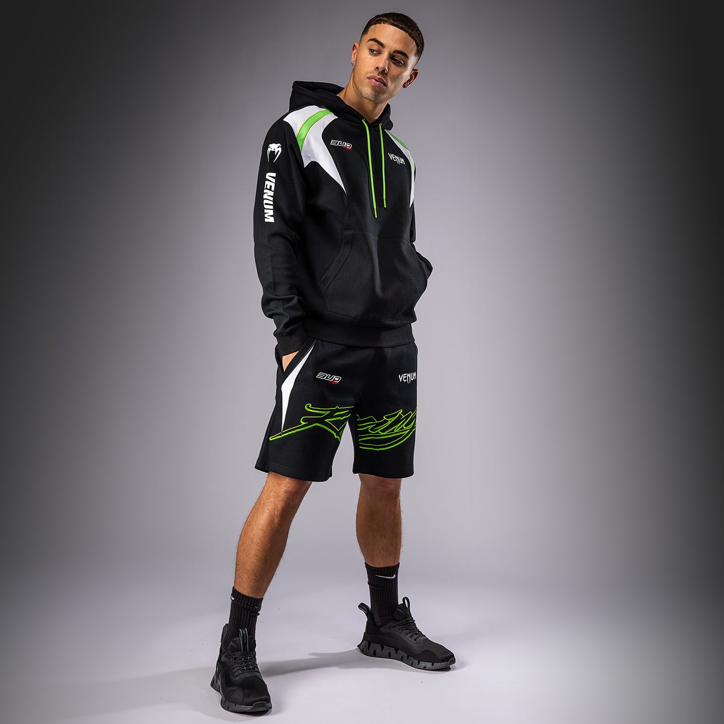 Venum x Bud Racing Sudadera con capucha para hombre - Negro/Blanco/Verde lima