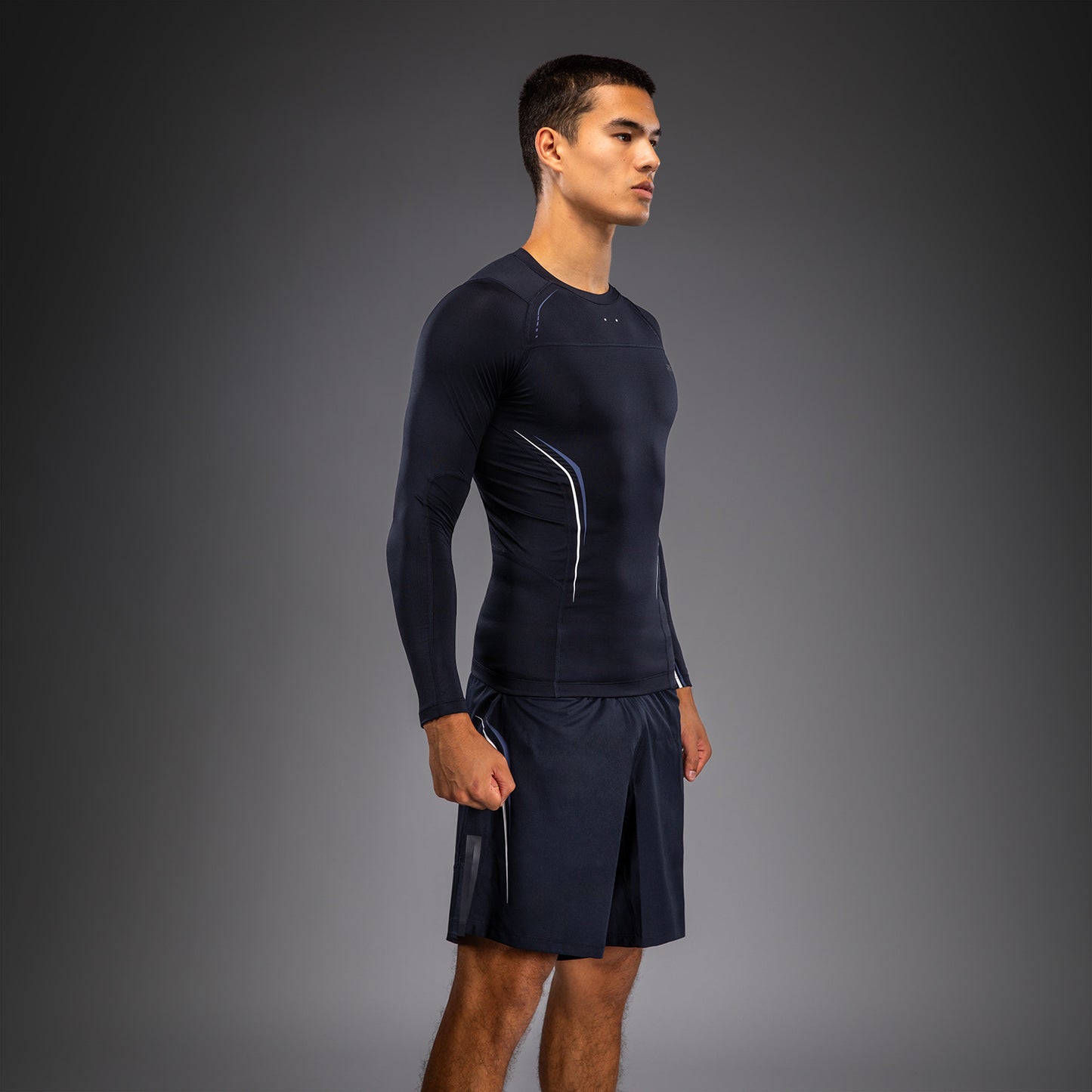 Venum G-Core Rashguard Manga Larga - Azul Marino/Blanco