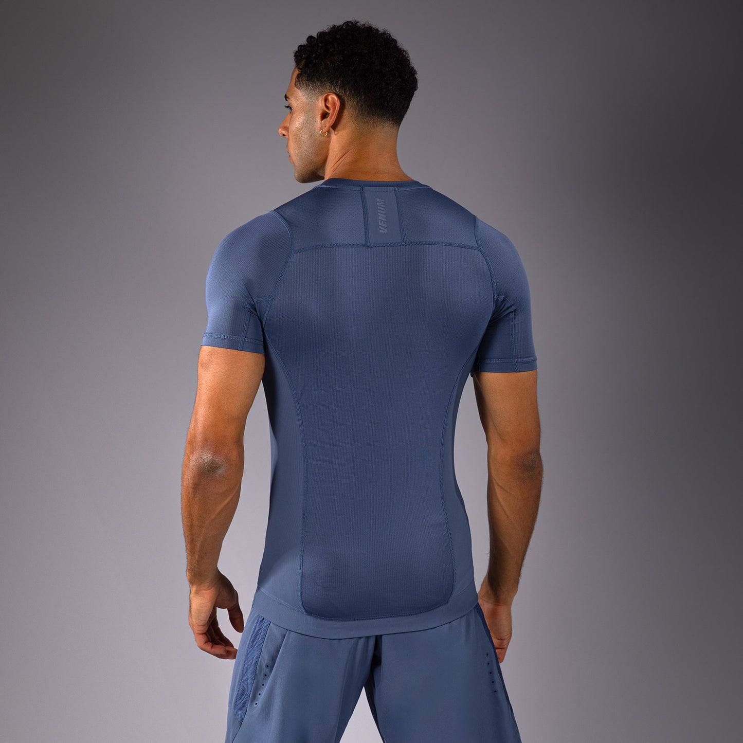 Venum G-Fit Air Rashguard de Manga Corta para Hombre - Azul Niebla