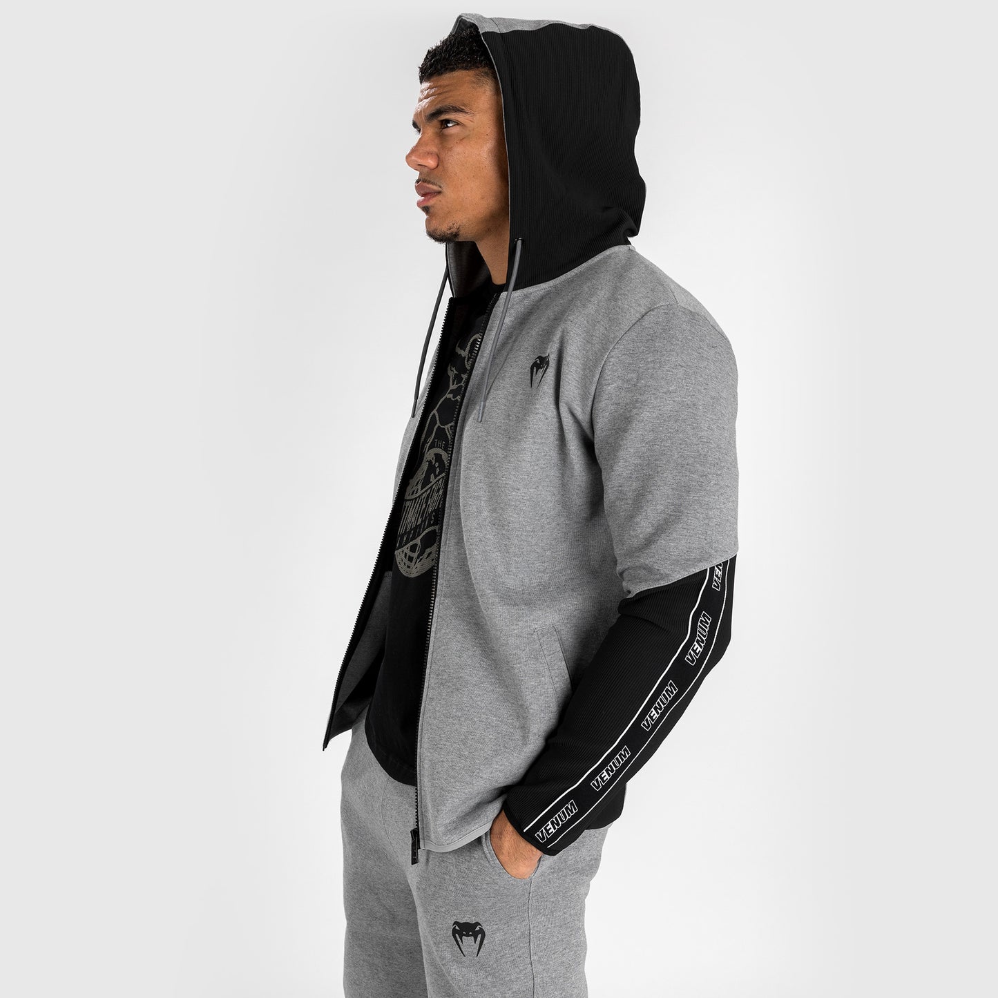 Venum Contender 4.0 Sudadera con capucha para hombre - Gris jaspeado/Negro