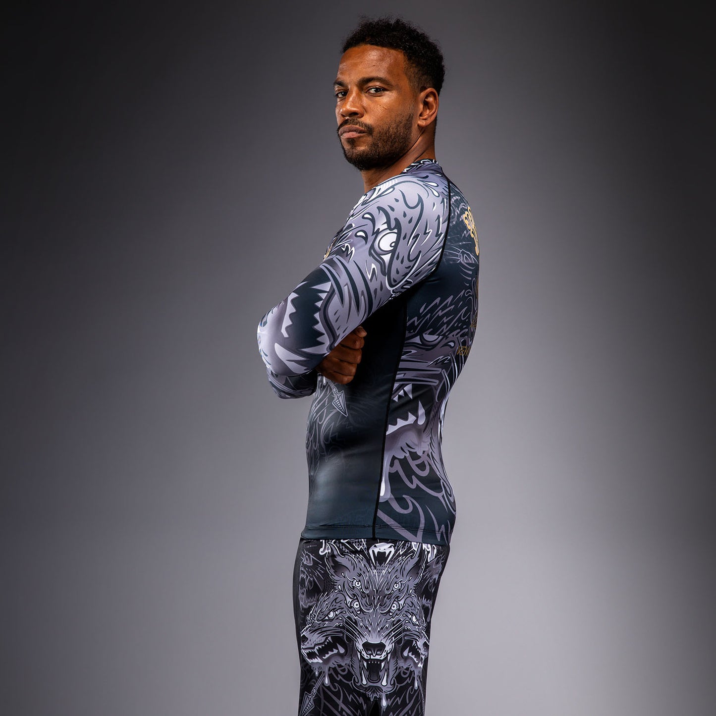 Venum Wolf Atak Rashguard Manga Larga – Negro/Gris