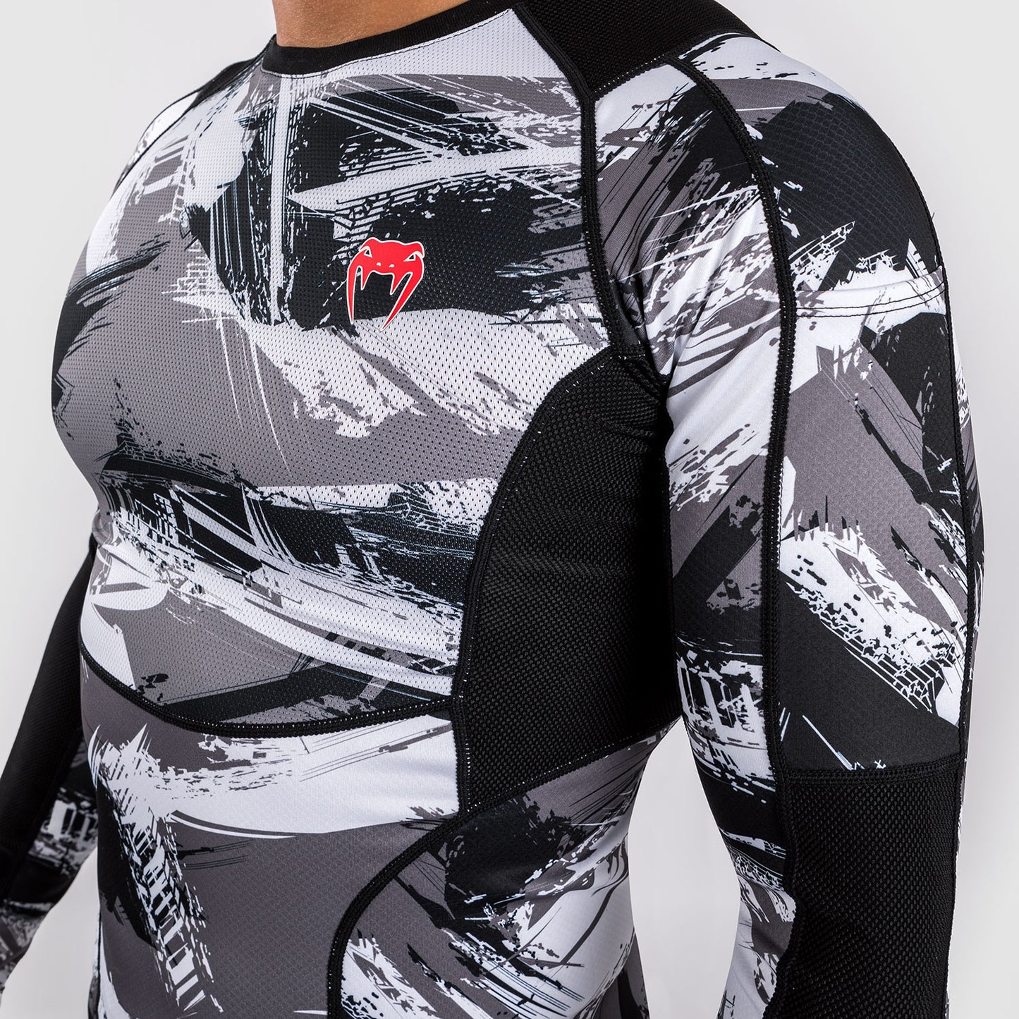 Venum Electron 3.0 Lycra Manga Larga -  Gris/Rojo