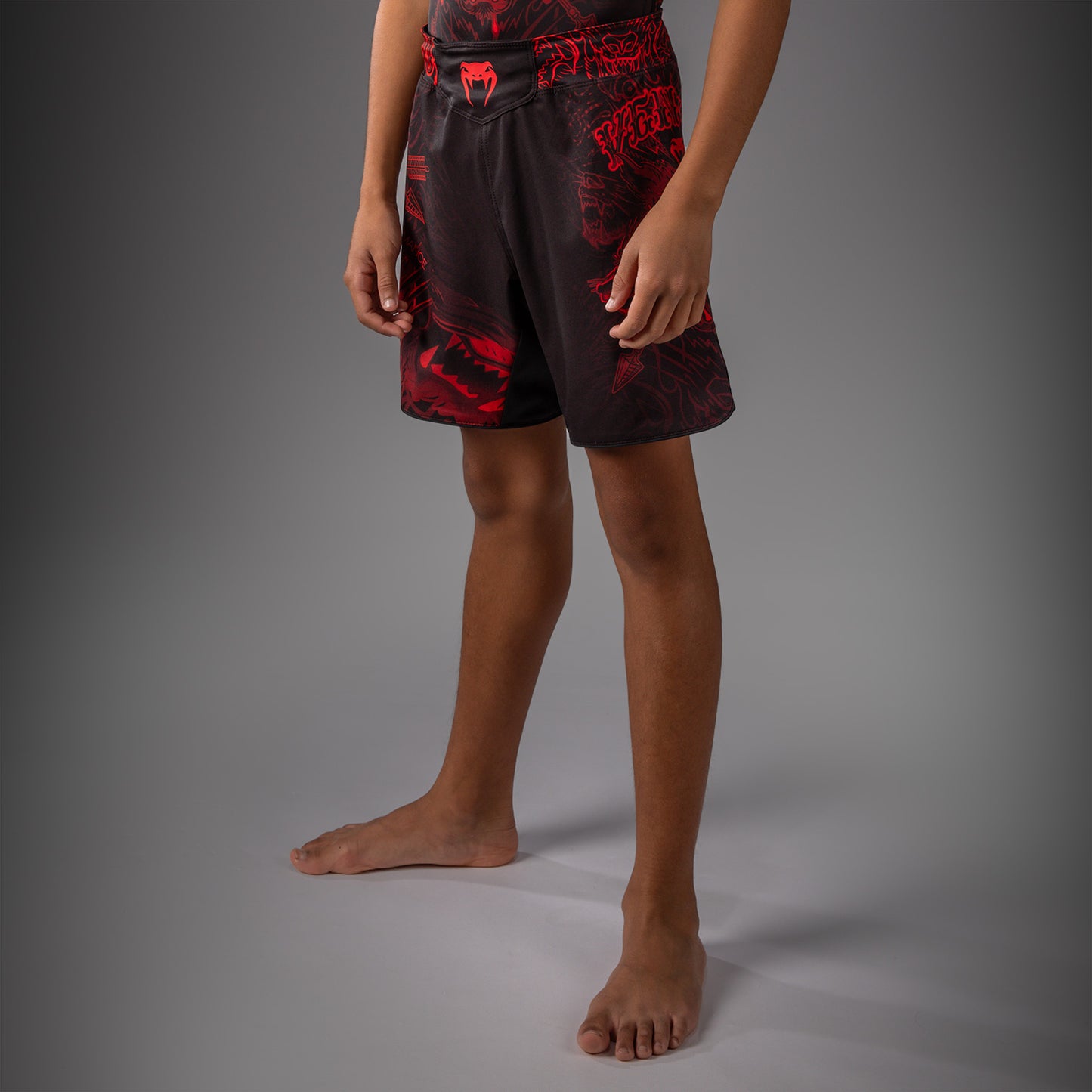 Venum Wolf Atak Short de Combate Para Niños – Negro/Rojo
