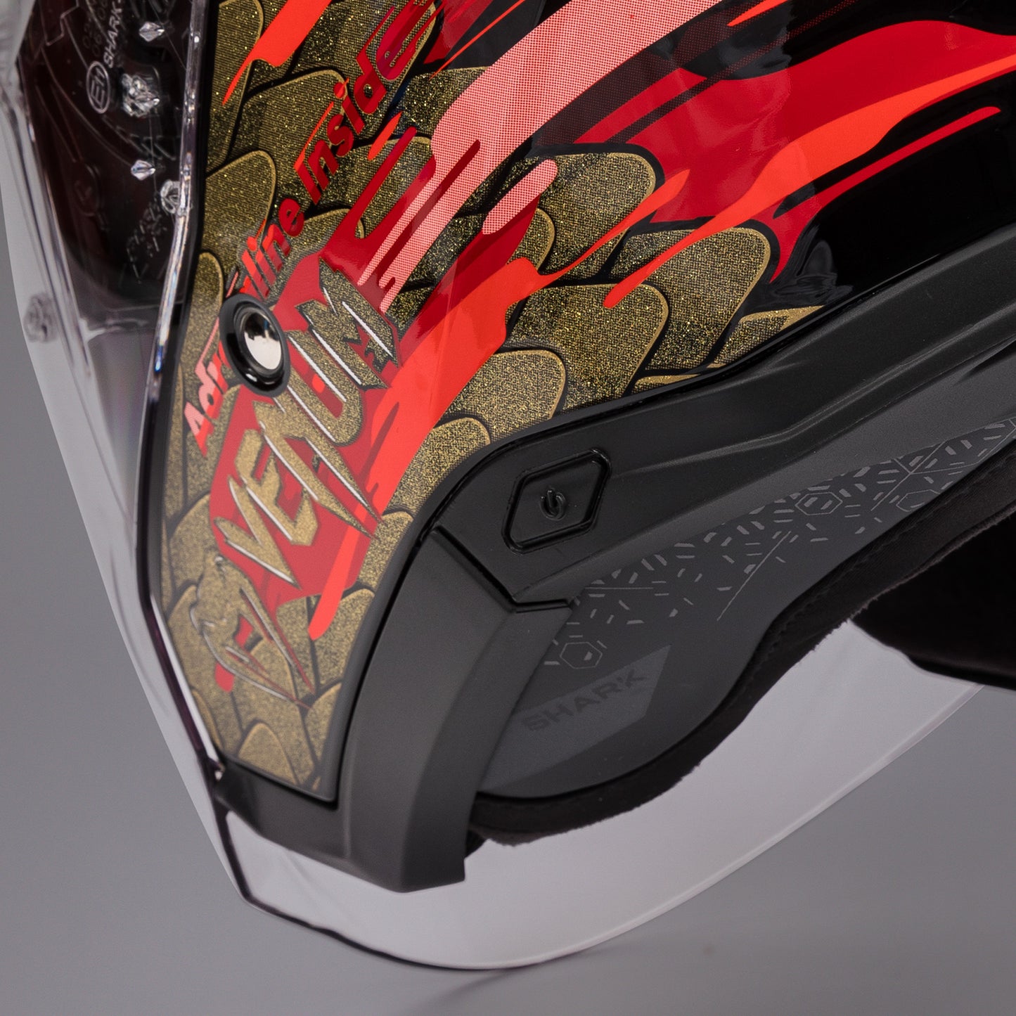 Venum x Shark Casco de moto SKWAL i3 JET - Rojo/Dorado