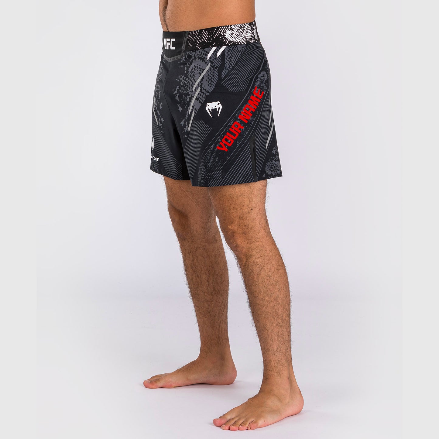 UFC Adrenaline by Venum Personalized Authentic Fight Night Pantalón Corto de Lucha para Hombre - Corte Corto – Negro