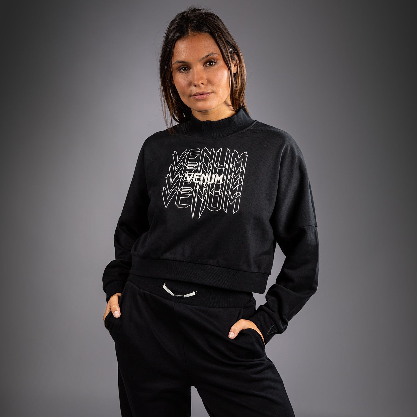 Venum Pulse Sudadera Cortada para Mujer - Negro/Blanco