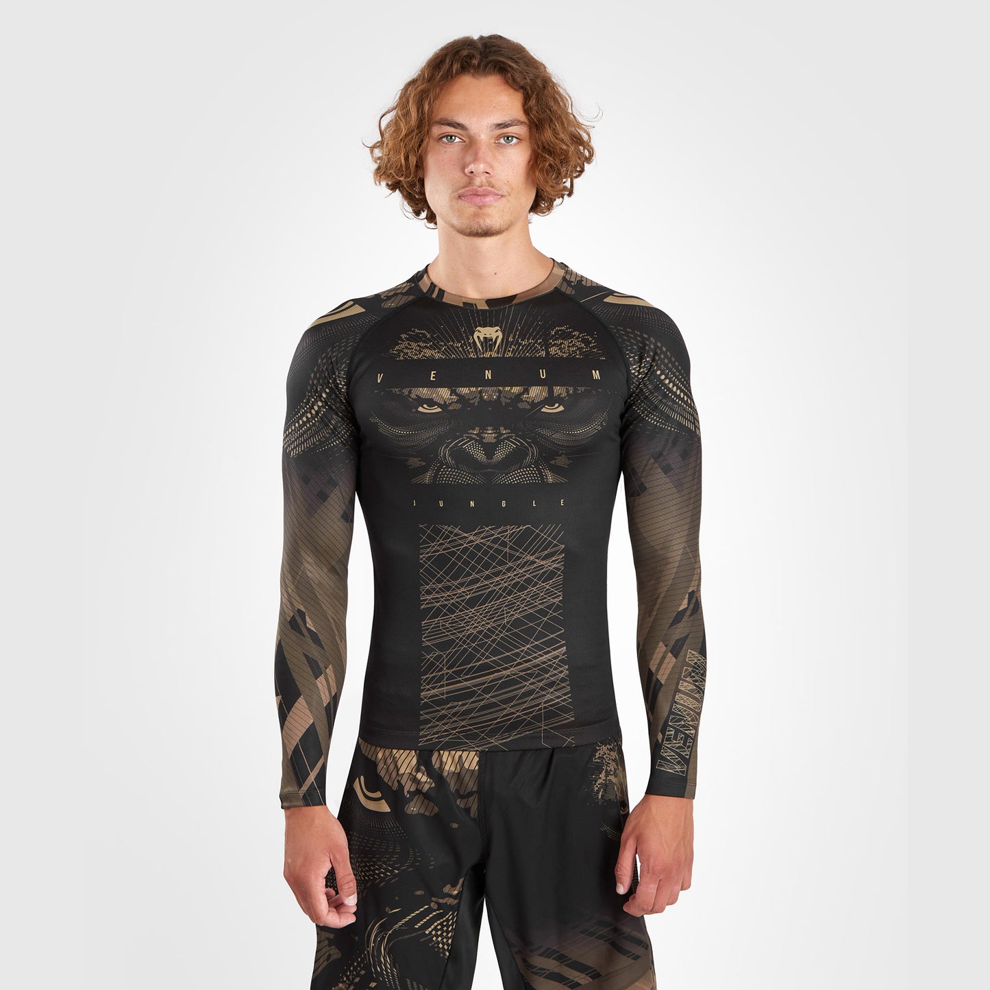 Venum Gorilla Jungle Rashguard Manga Larga - Arena/Negro