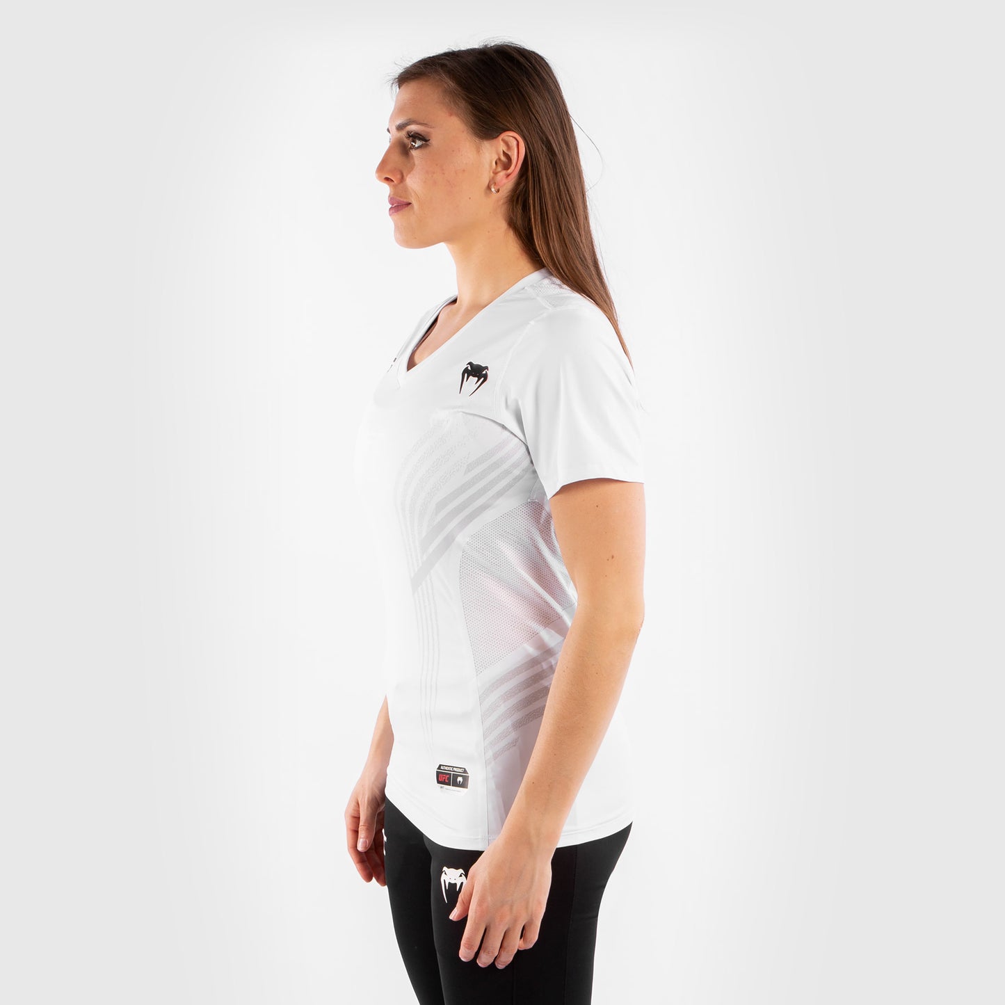 Camiseta Técnica Para Mujer Personalizada UFC Venum Authentic Fight Night - Blanco