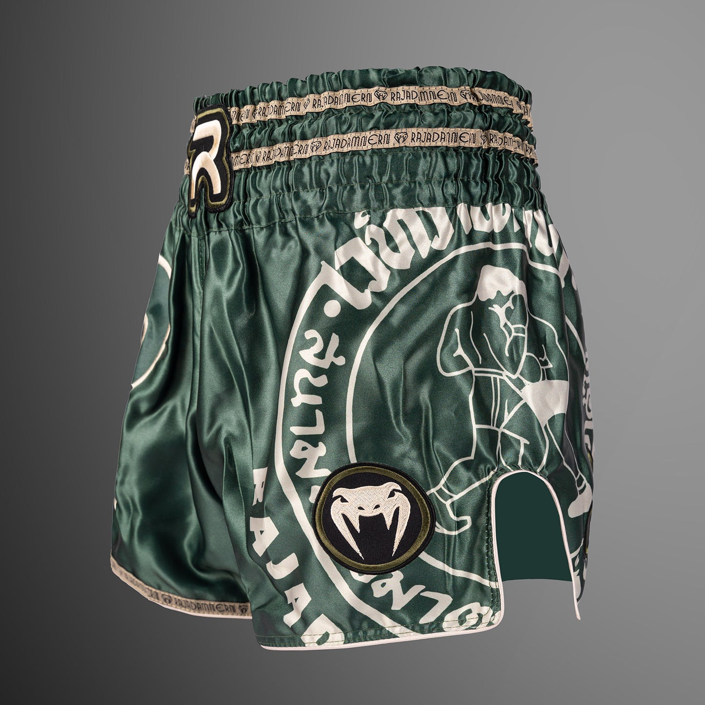 Venum x Rajadamnern Pantalones Cortos Muay Tha - Verde Militar