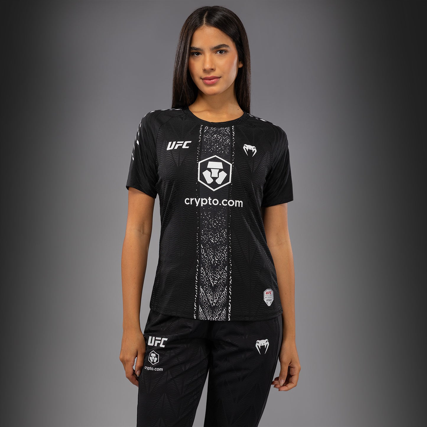UFC Zenith by Venum Authentic Fight Night Camiseta oficial Walkout Mujer Personalizado - Negro