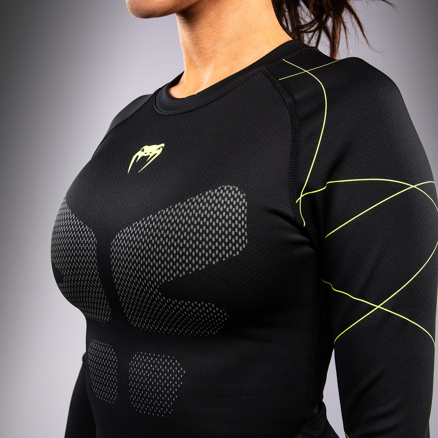 Venum Training Camp 4.0 Lycra de manga larga - Negro/Verde neón