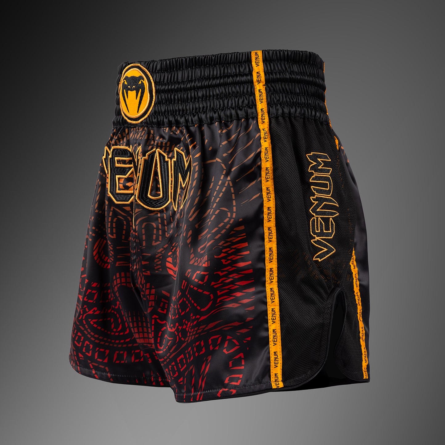 Venum Quetzal Fury Short de Muay Thai - Negro/Rojo Fury/Mandarina