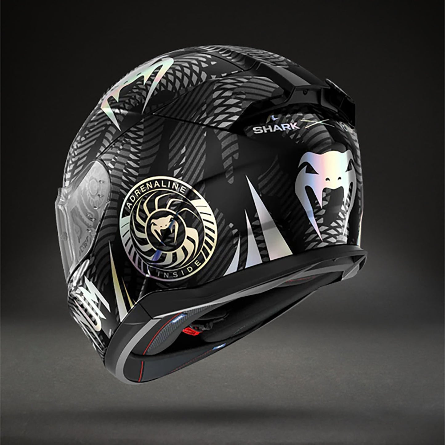 Venum x Shark D-SKWAL 3 Casco de Motocicleta – Negro Cromo Antracita