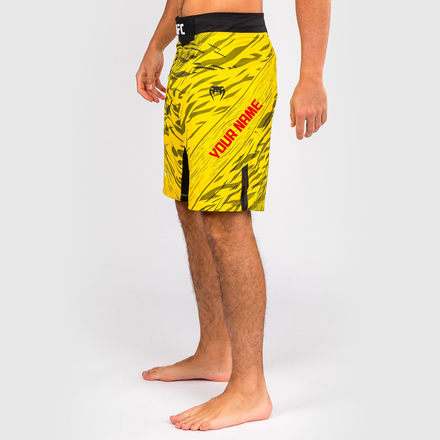 UFC Fusion by Venum Personalizados Authentic Fight Night Shorts de Lucha para Hombre - Ajuste Largo - Amarillo