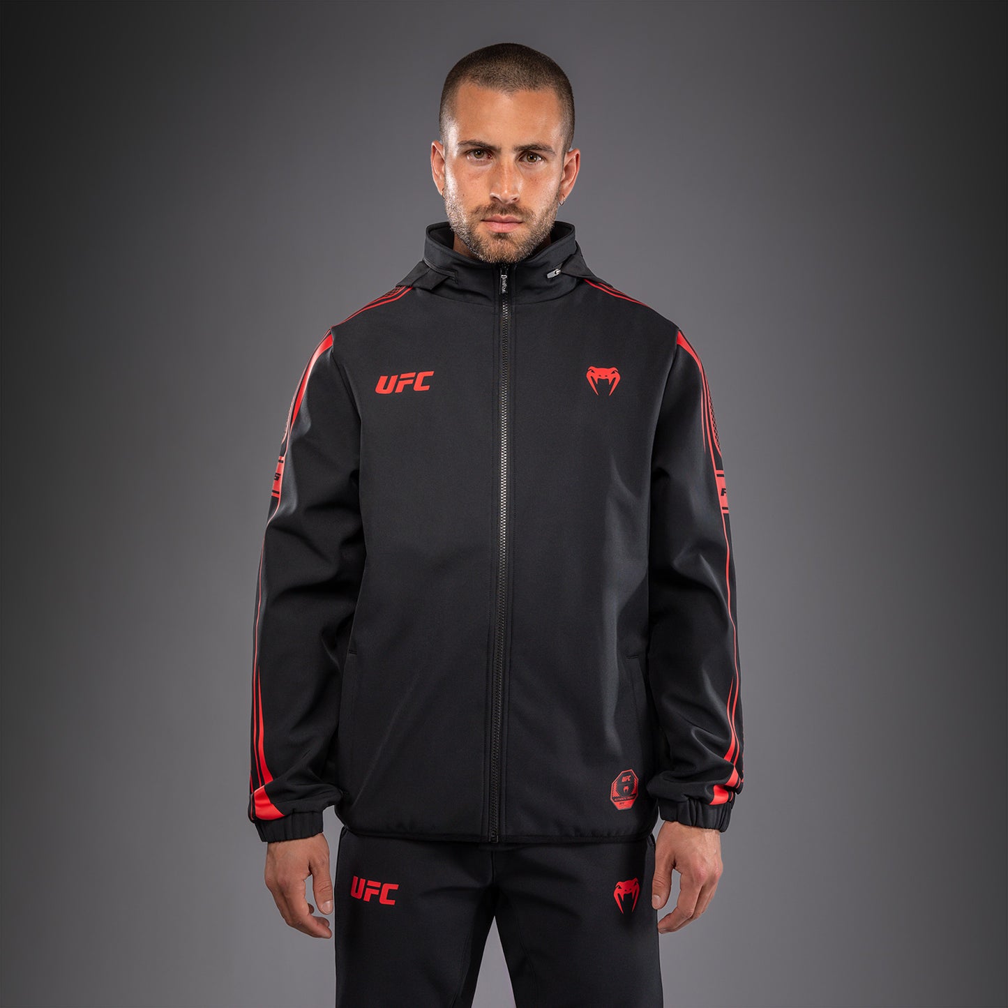 Venum UFC Unity by Venum Authentic Fight Week Sudadera con Capucha y Cremallera para Hombre - Negro