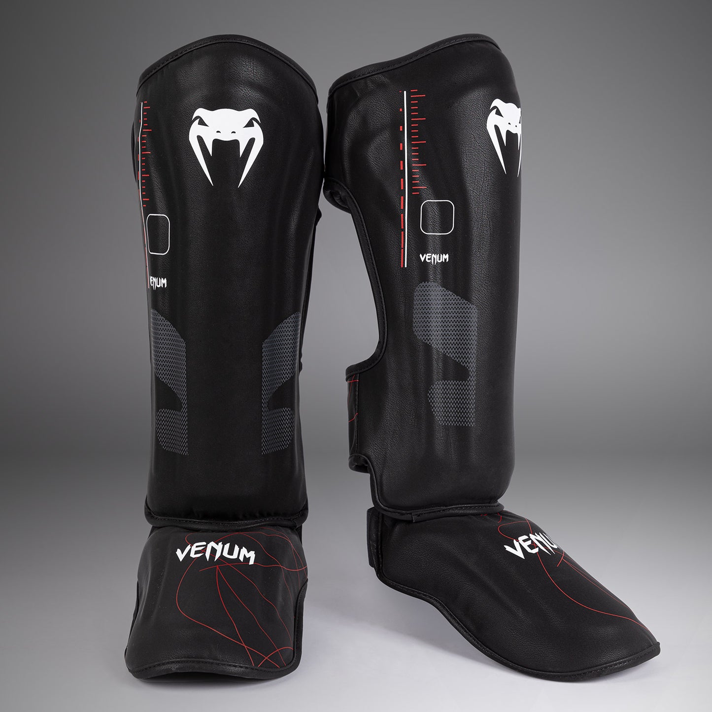Venum Tactical XT Espinilleras - Negro/Rojo Fuego