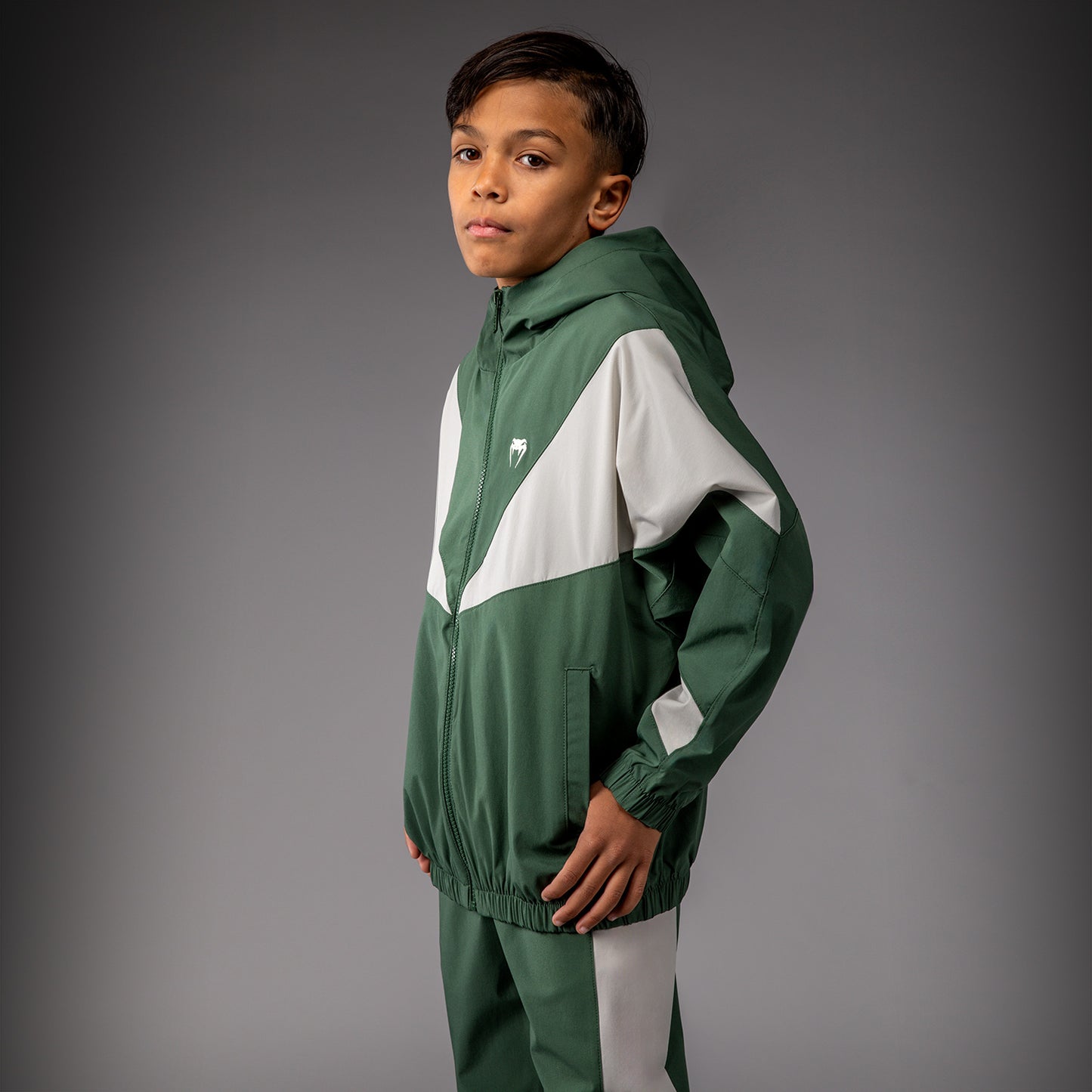 Venum Vectra Chaquetas de Chándal Niños – Verde Bosque/ Blanco Roto