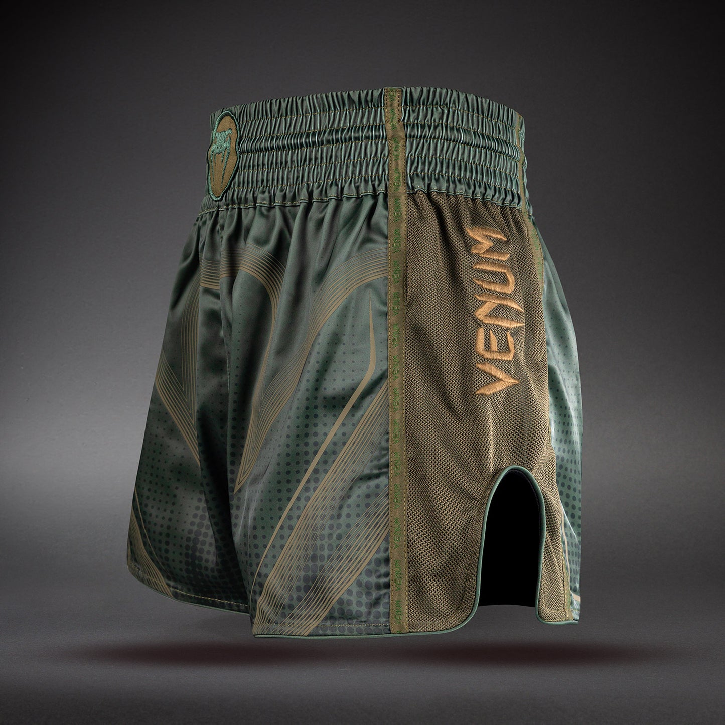Venum Stealth Short de Muay Thai – Caqui/Verde Oscuro