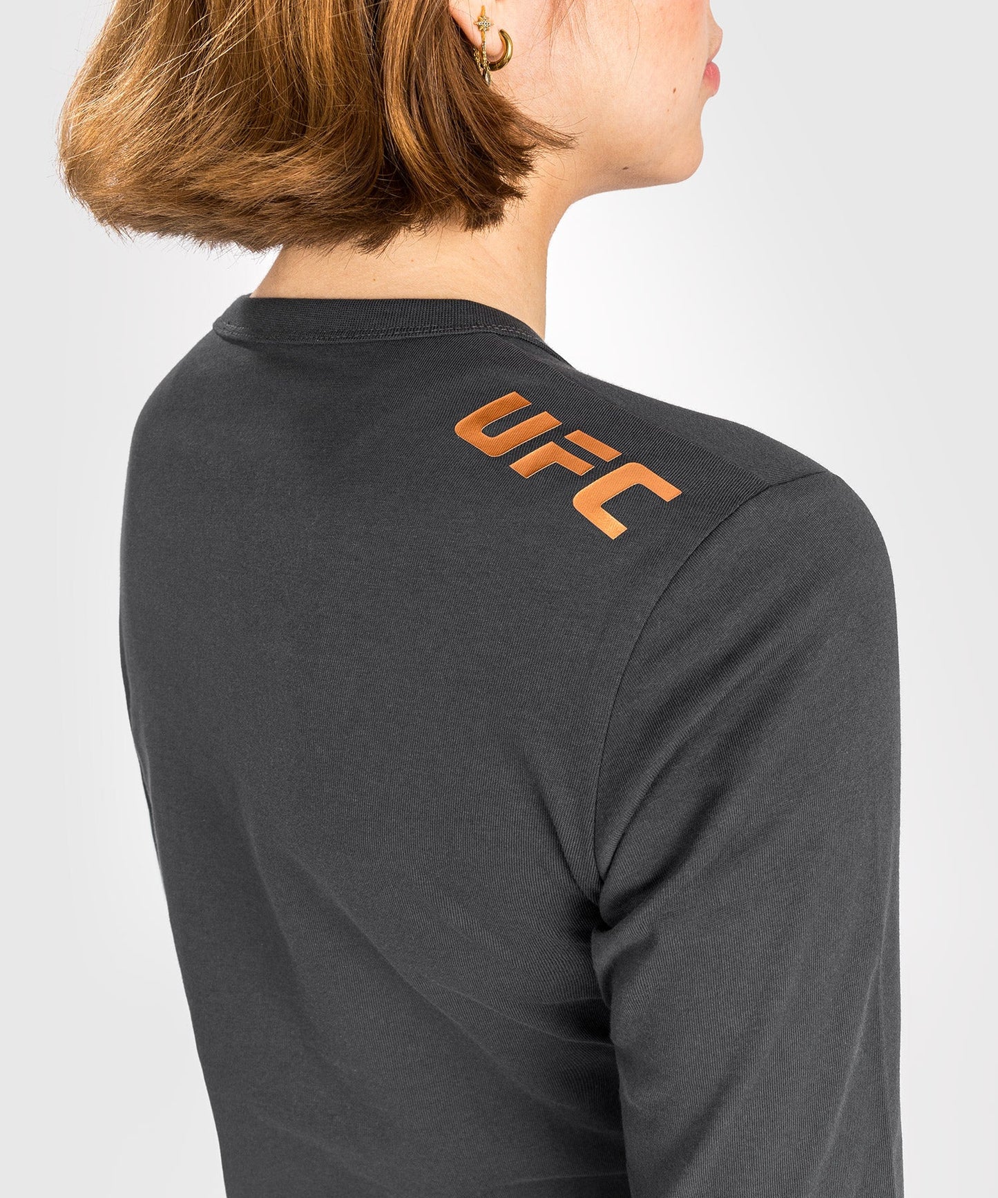 UFC Adrenaline By Venum Fight Week Camiseta de Algodón de Manga Larga para Mujer - Gris Antracita