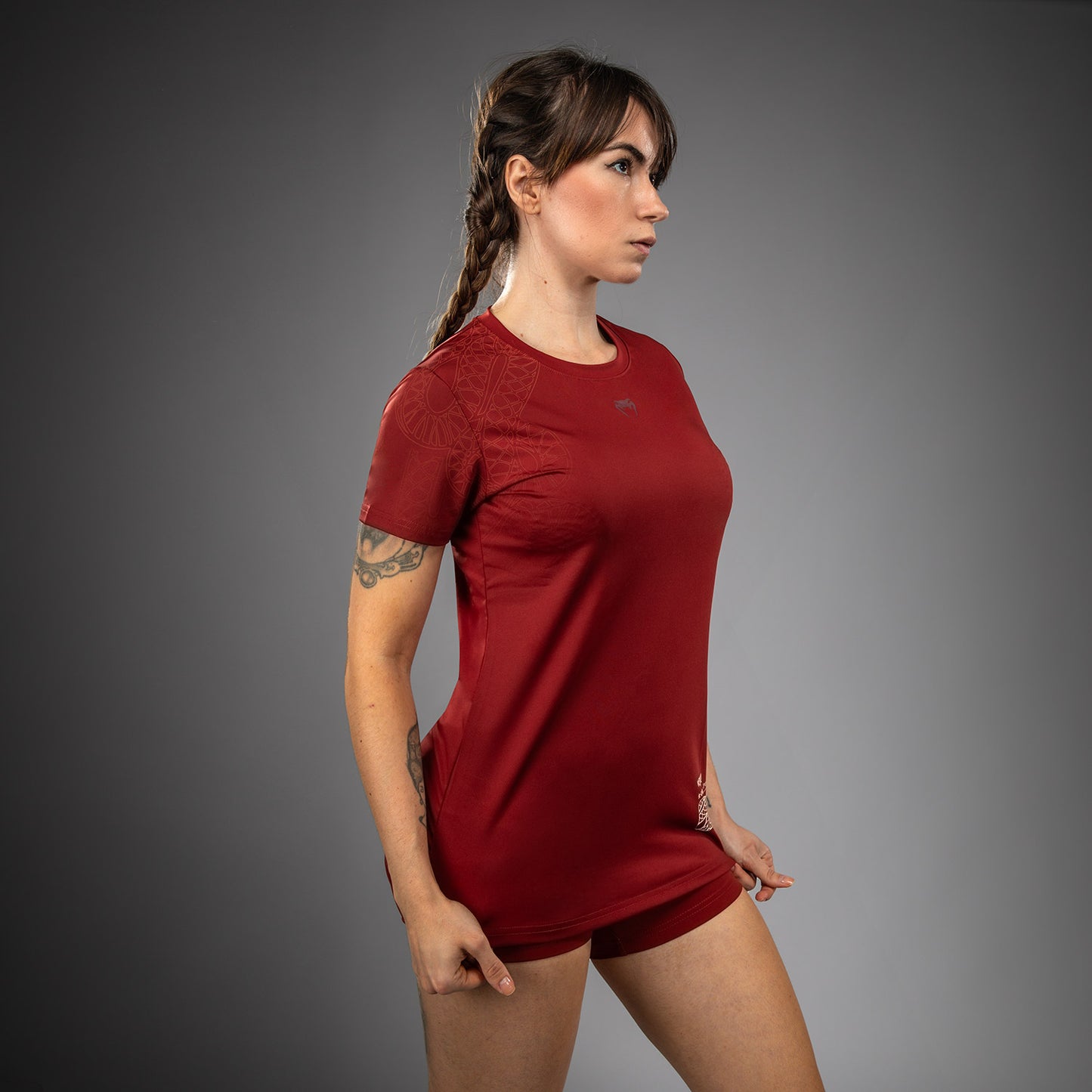 Venum Serpenti Camiseta Dry-Tech para Mujer – Burdeos/Marfil