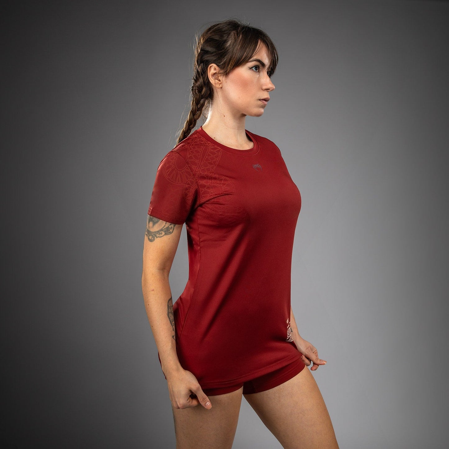 Venum Serpenti Camiseta Dry-Tech para Mujer – Burdeos/Marfil