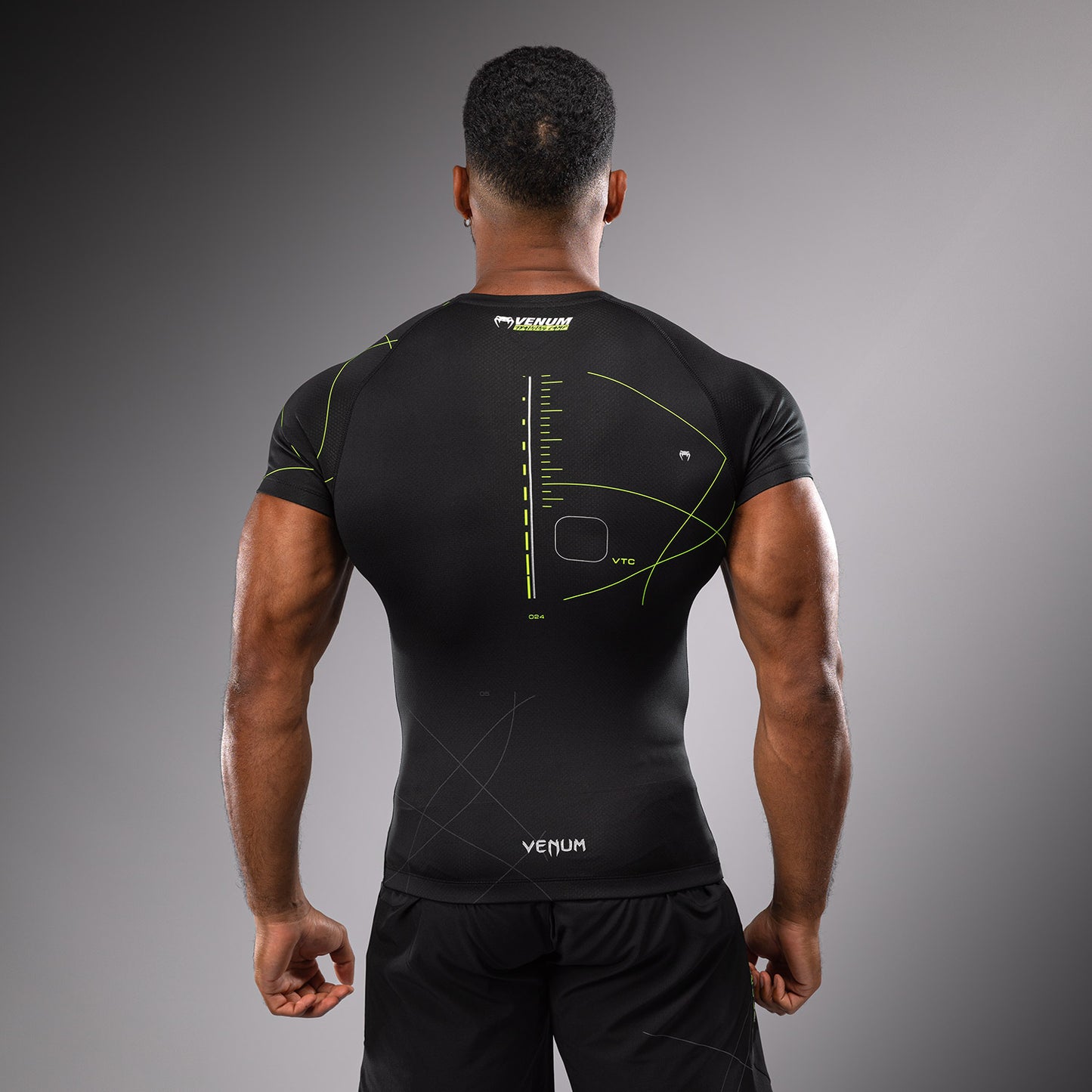 Venum Training Camp 4.0 Lycra de manga corta - Negro/Verde neón