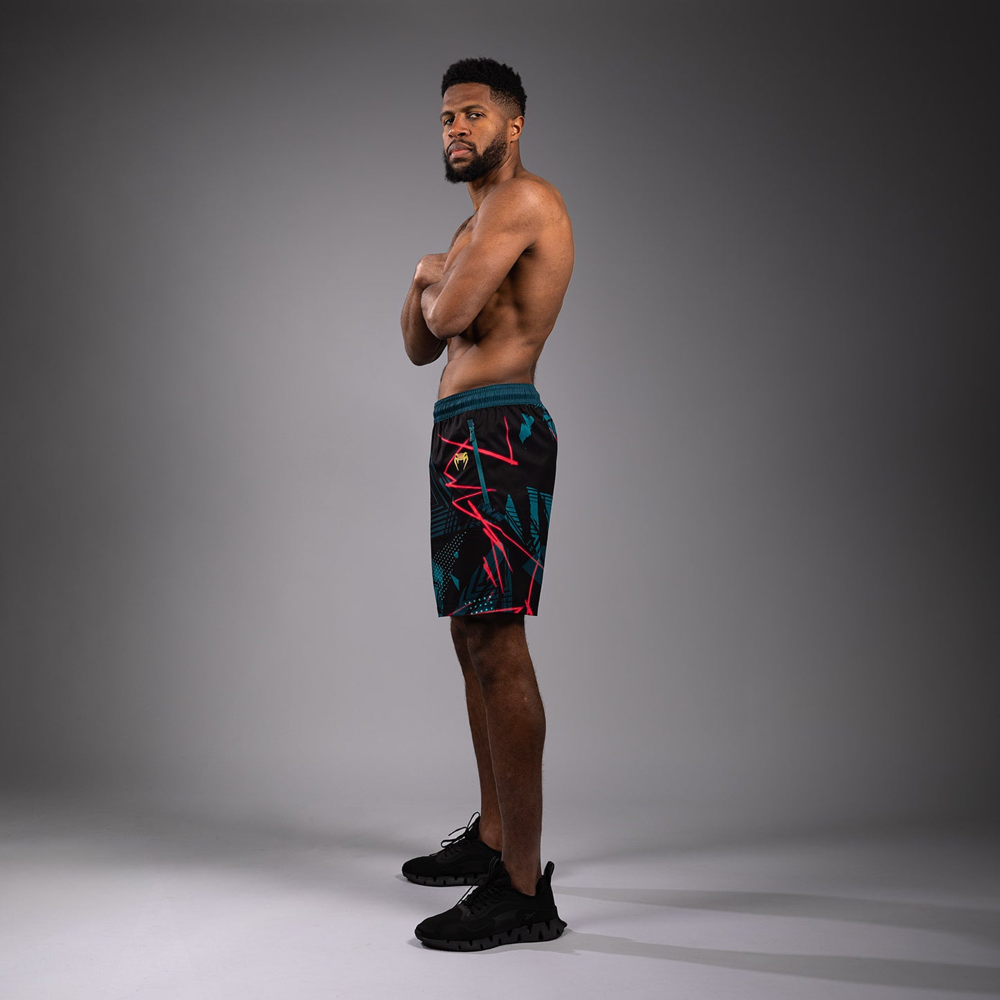 UFC Fusion By Venum Miami Edition Fight Week Performance Pantalones cortos para hombre - Negros