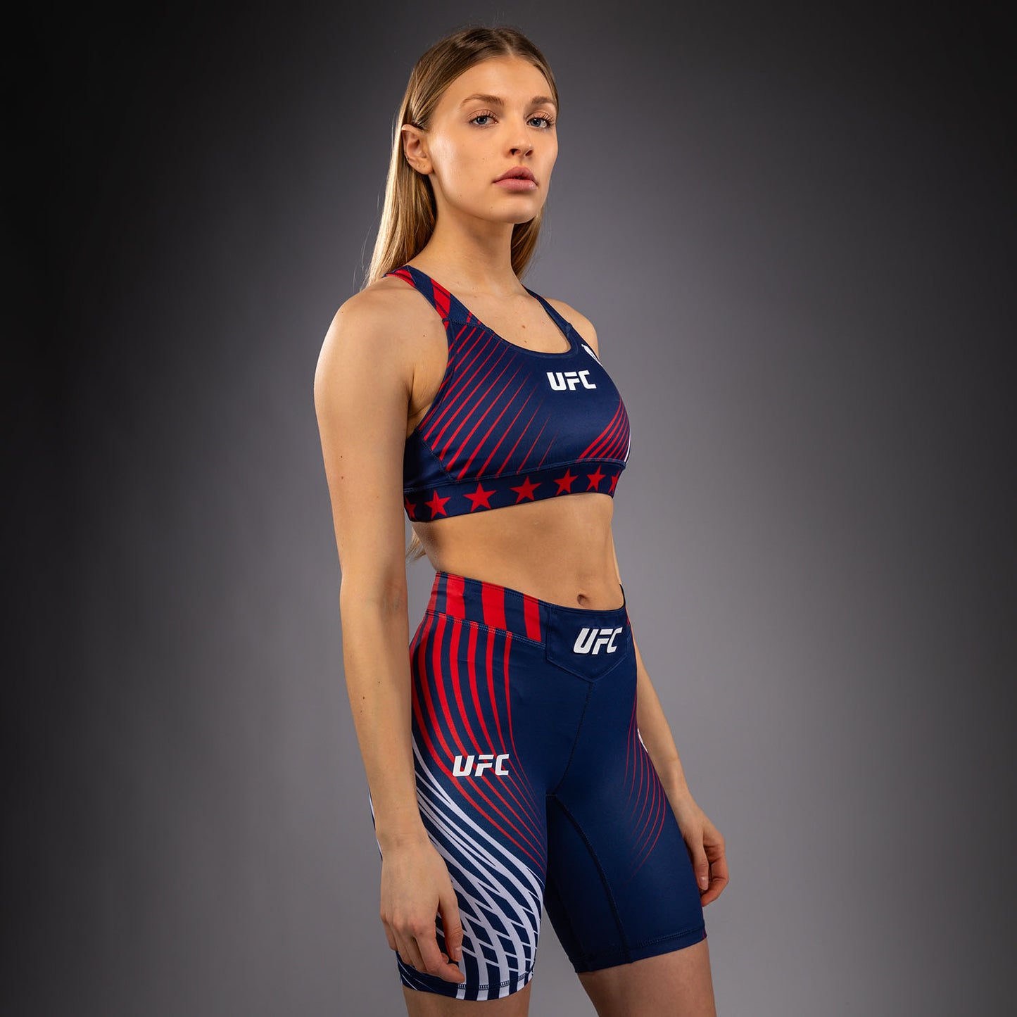 Official UFC Freedom 250 by Venum Authentic Fight Night Top deportivo para mujer - Azul