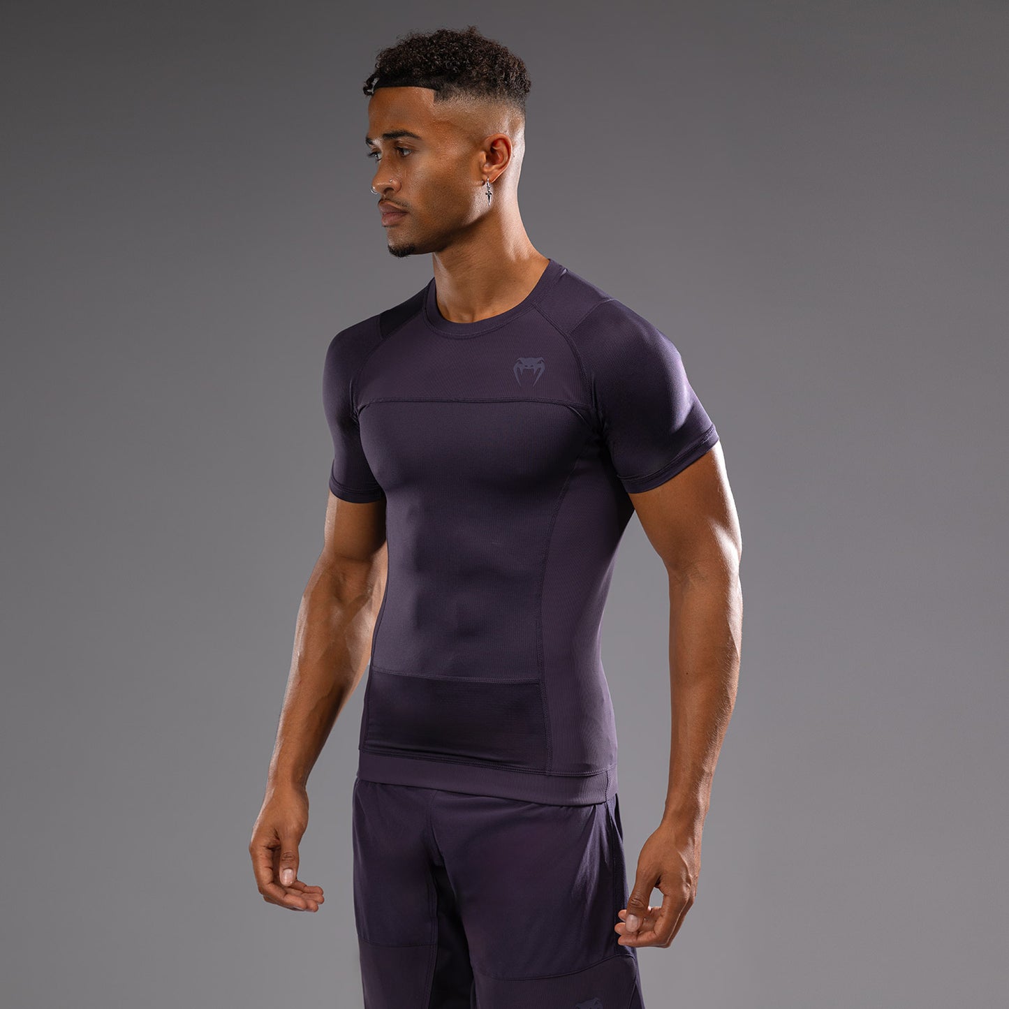 Venum G-Fit Air Rashguard de Manga Corta para Hombre - Púrpura Profundo