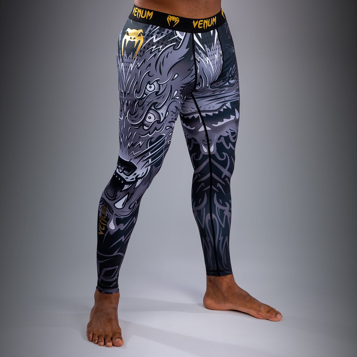 Venum Wolf Atak Spats – Negro/Gris